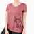 Bare Nika the Siberian Husky - Women's V-neck Shirt