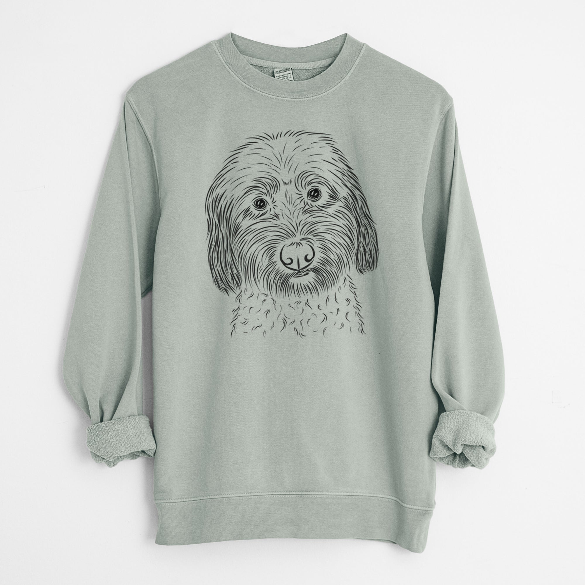 Bare Niles the Soft Coated Wheaten Terrier - Unisex Pigment Dyed Crew Sweatshirt