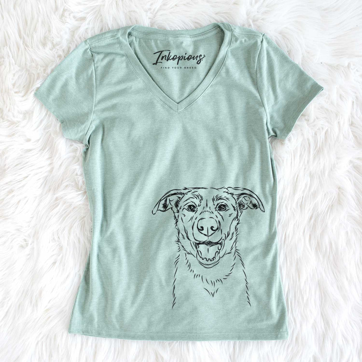 Bare Noah the Border Collie - Women's V-neck Shirt