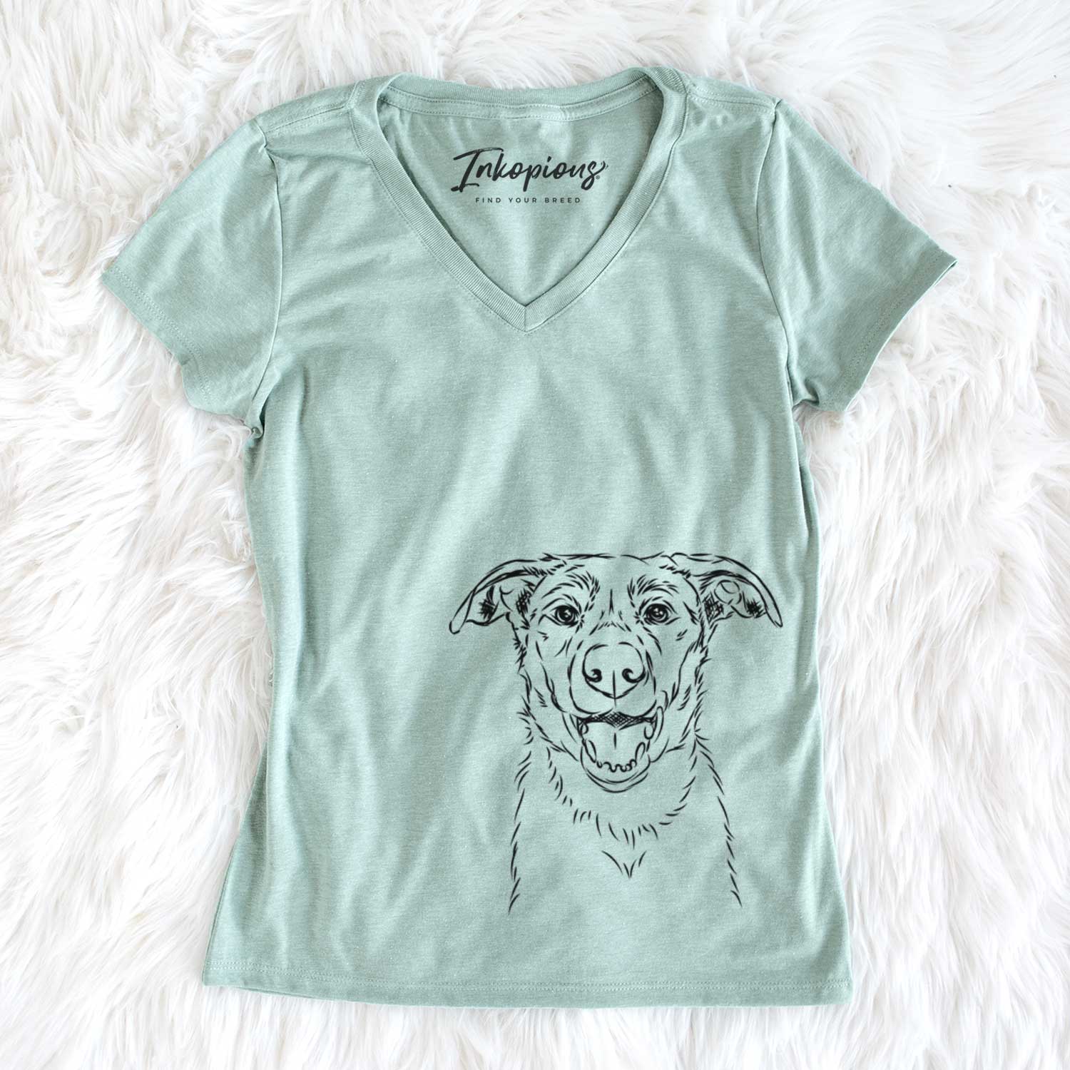 Bare Noah the Border Collie - Women's V-neck Shirt
