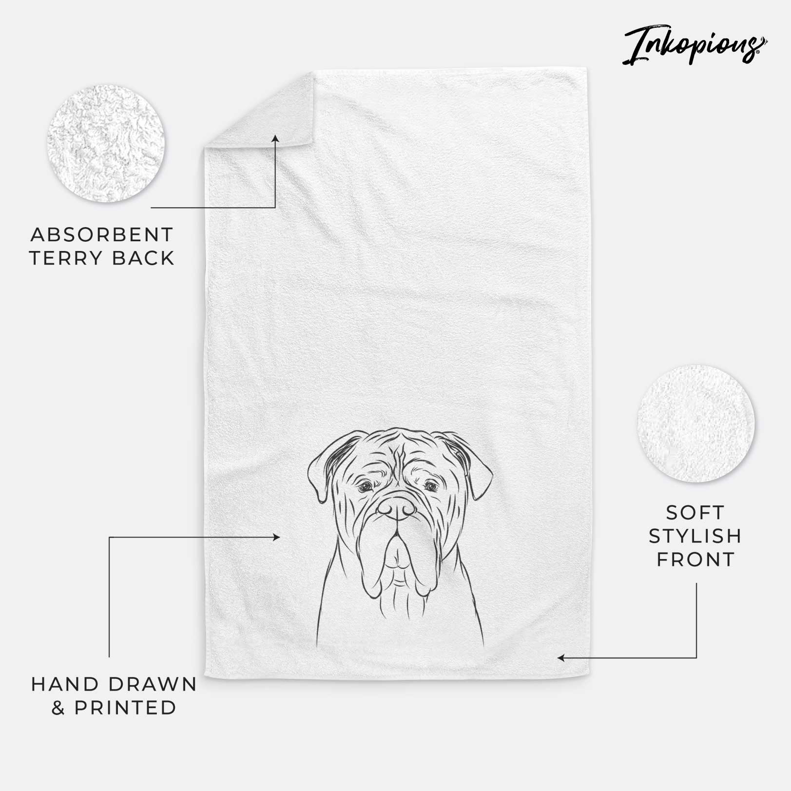 Nolan the Bull Mastiff Decorative Hand Towel