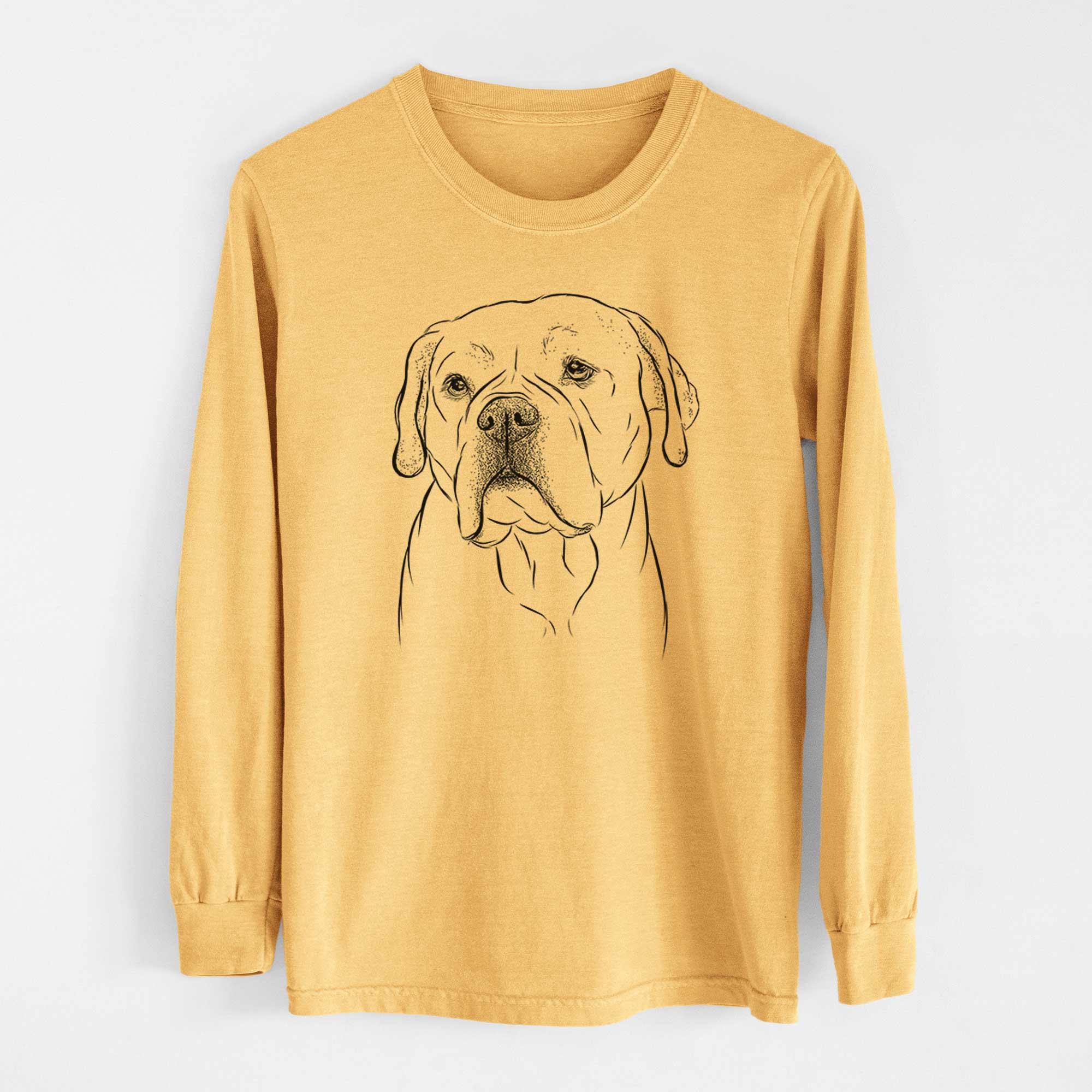 Bare Nora the American Bulldog Mix - Heavyweight 100% Cotton Long Sleeve