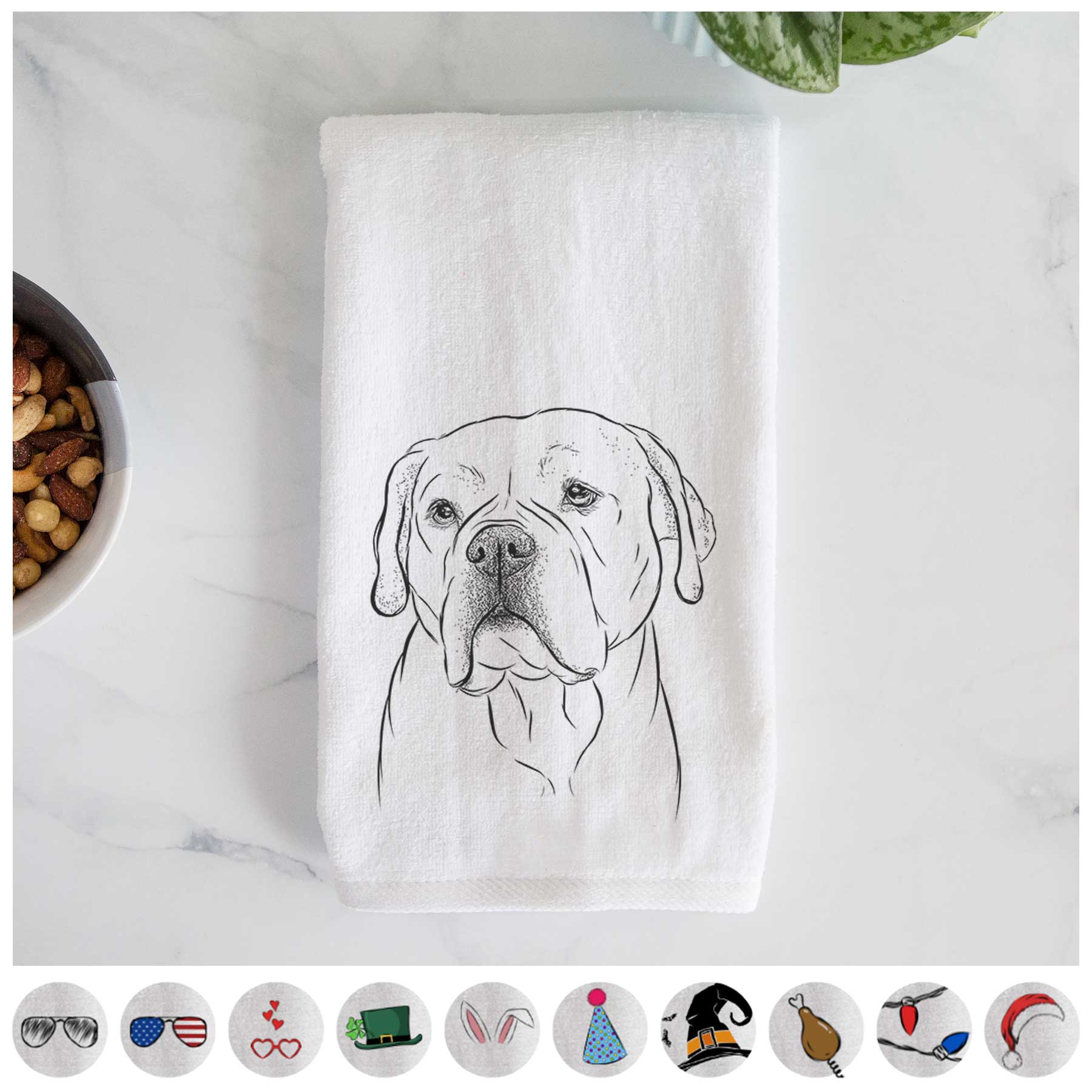 Nora the American Bulldog Mix Decorative Hand Towel