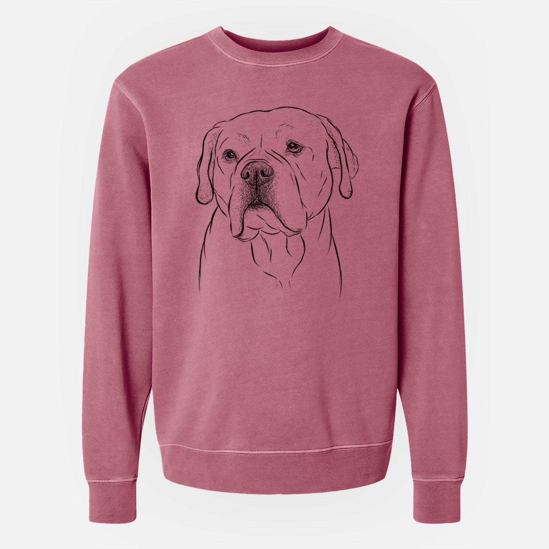 Bare Nora the American Bulldog Mix - Unisex Pigment Dyed Crew Sweatshirt