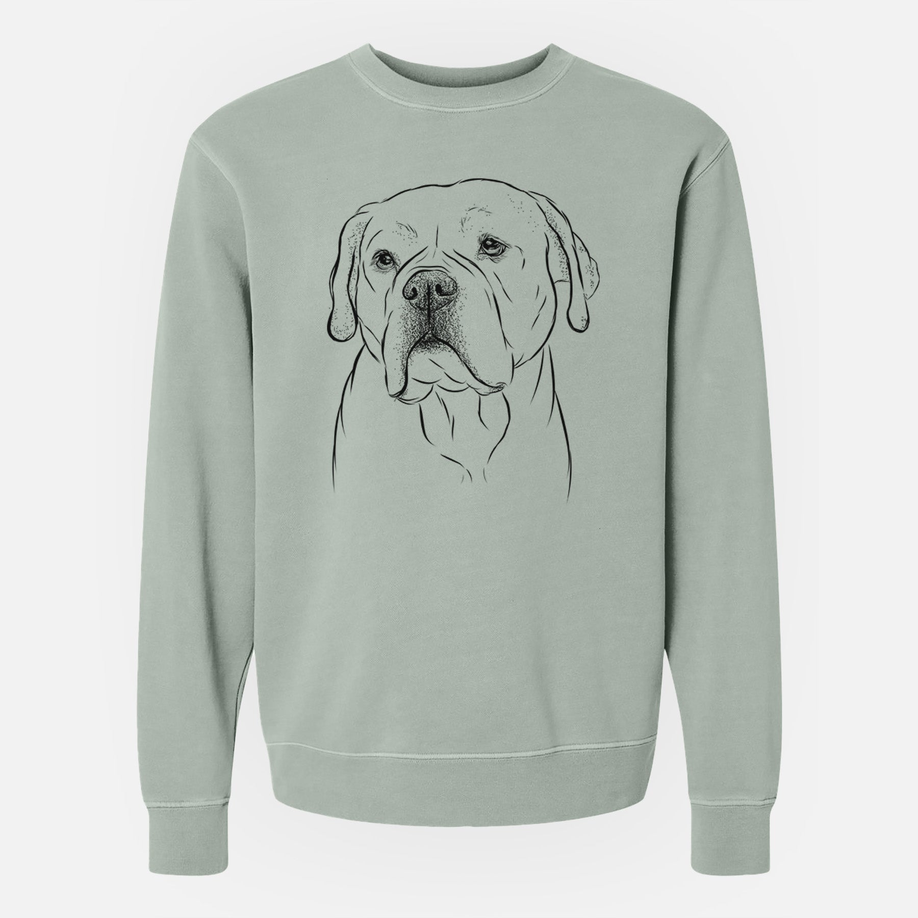 Bare Nora the American Bulldog Mix - Unisex Pigment Dyed Crew Sweatshirt