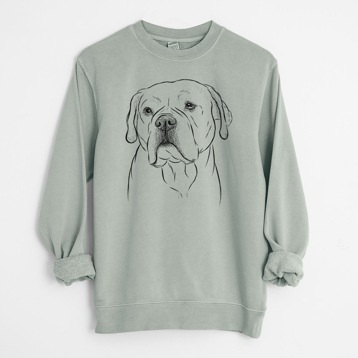 Bare Nora the American Bulldog Mix - Unisex Pigment Dyed Crew Sweatshirt