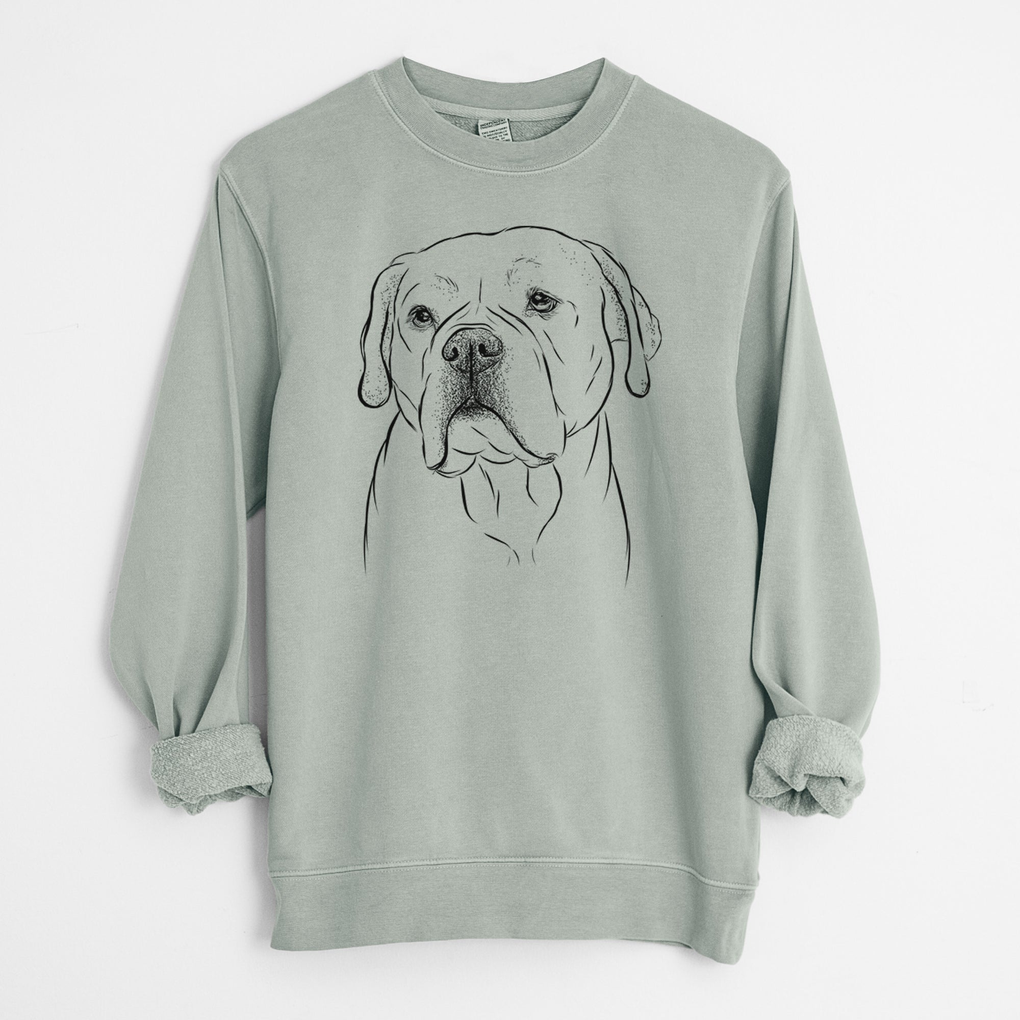 Bare Nora the American Bulldog Mix - Unisex Pigment Dyed Crew Sweatshirt