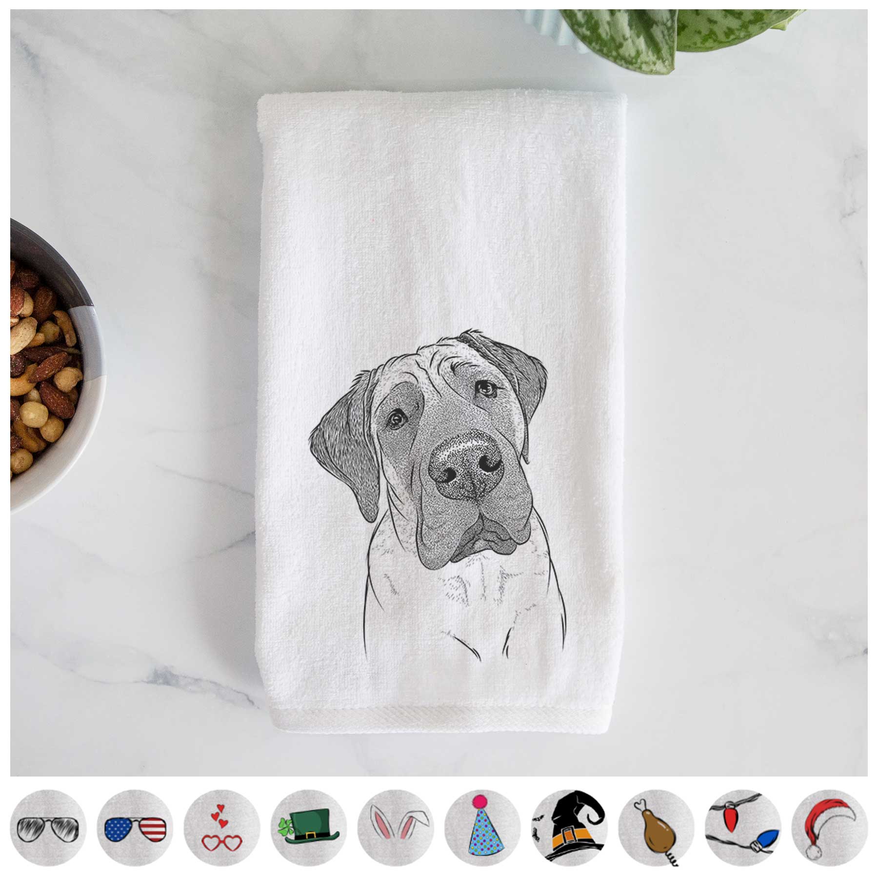 Nutterbutter the English Mastiff Decorative Hand Towel