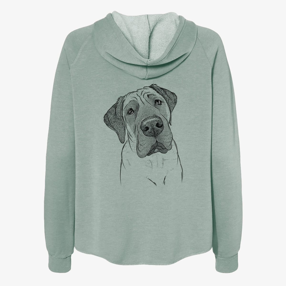 Nutterbutter the English Mastiff - Women's Cali Wave Zip-Up Sweatshirt