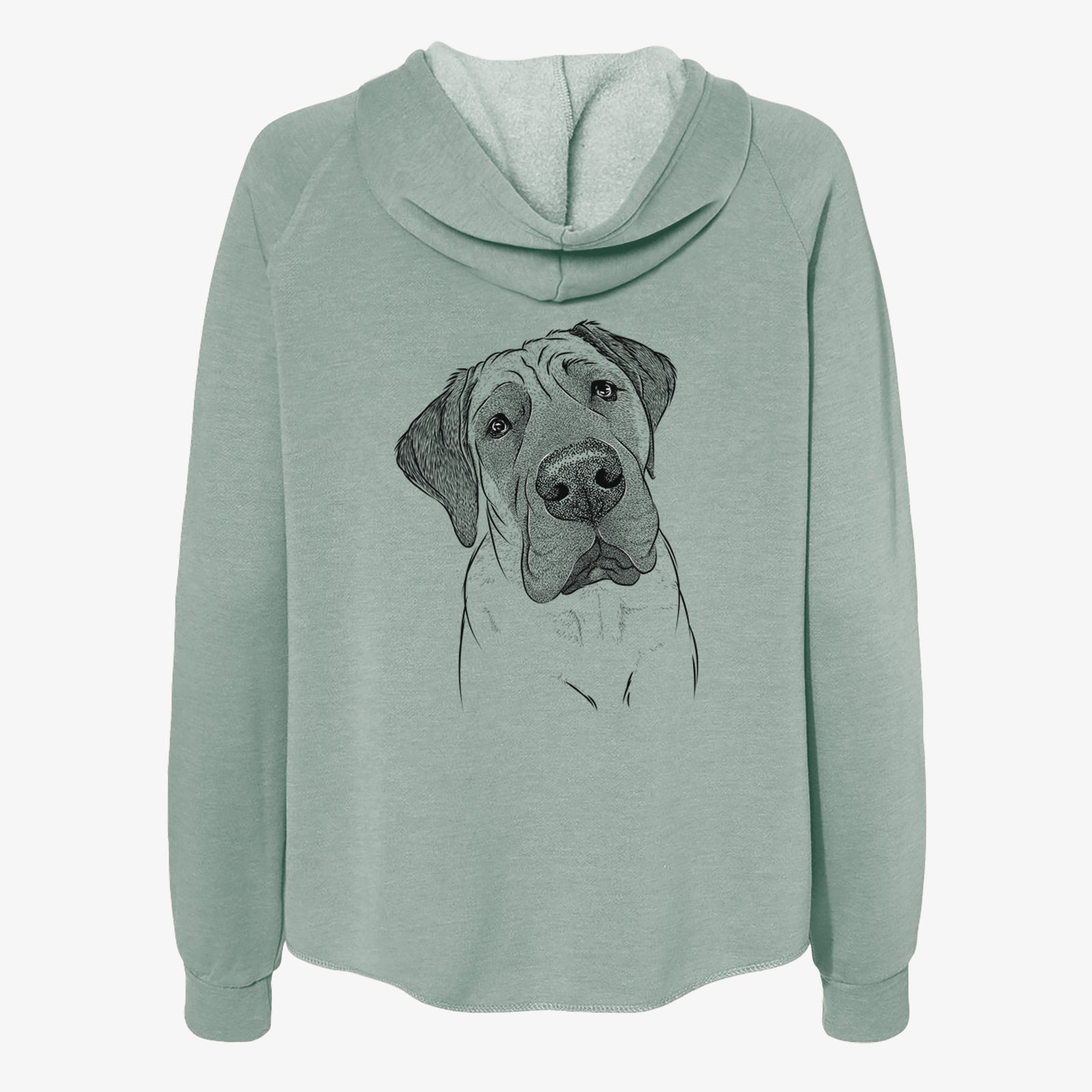 Nutterbutter the English Mastiff - Women's Cali Wave Zip-Up Sweatshirt