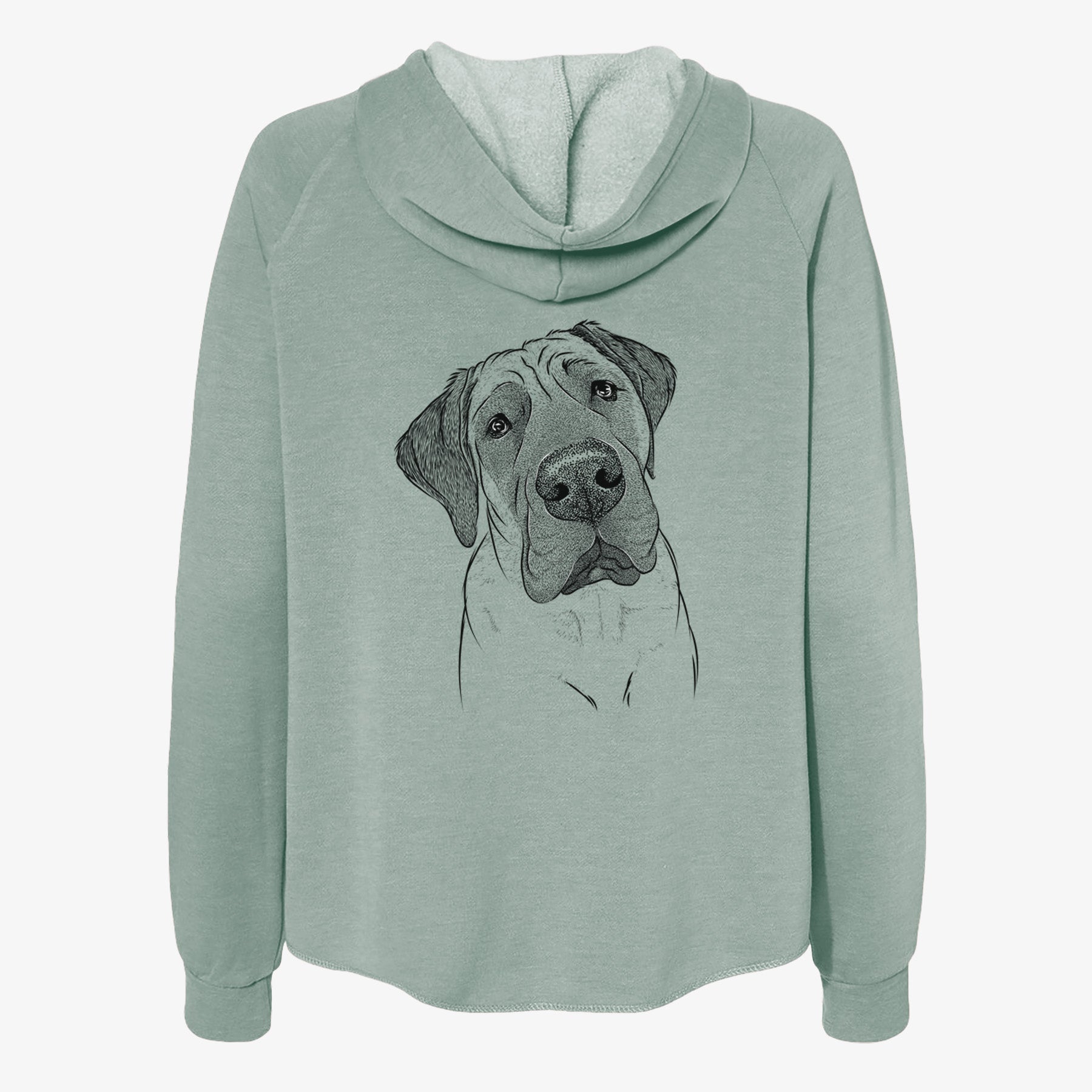Nutterbutter the English Mastiff - Women's Cali Wave Zip-Up Sweatshirt