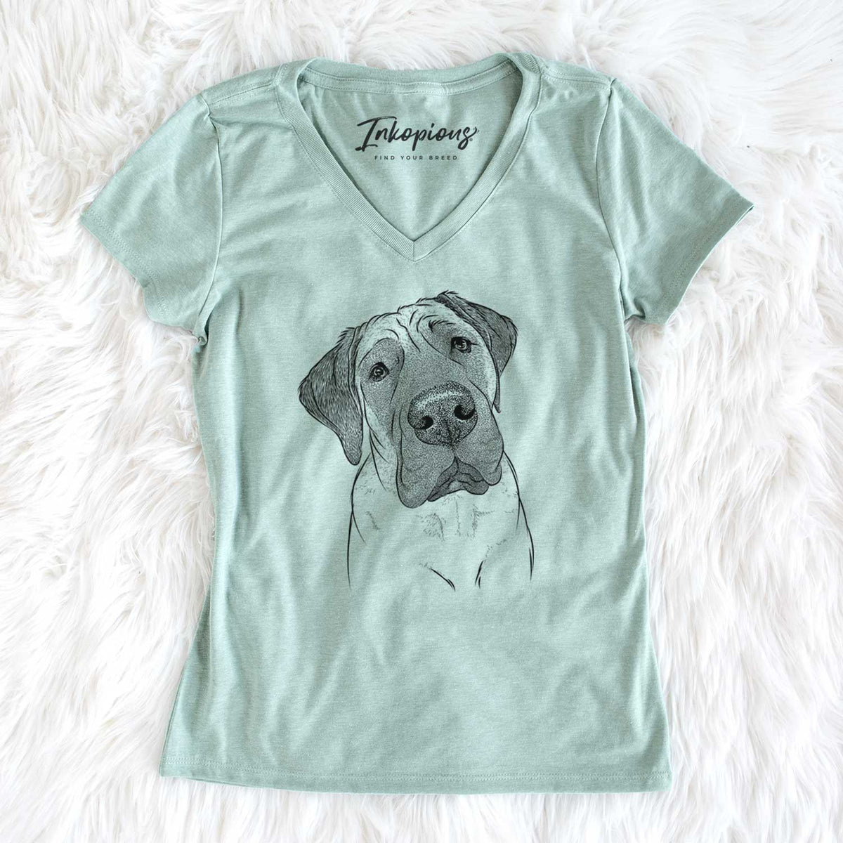 Bare Nutterbutter the English Mastiff - Women&#39;s V-neck Shirt