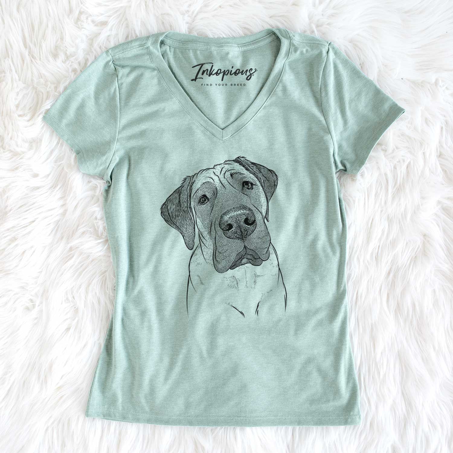 Bare Nutterbutter the English Mastiff - Women's V-neck Shirt