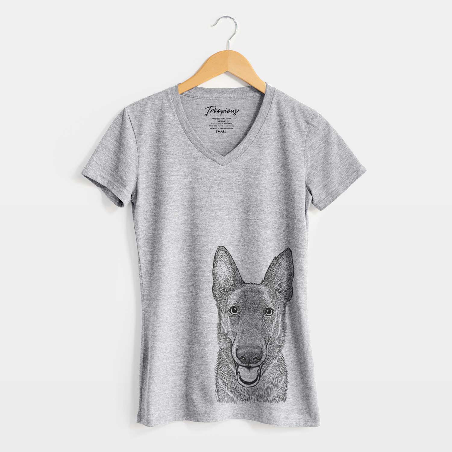 Bare Nyx the German Shepherd - Women's V-neck Shirt