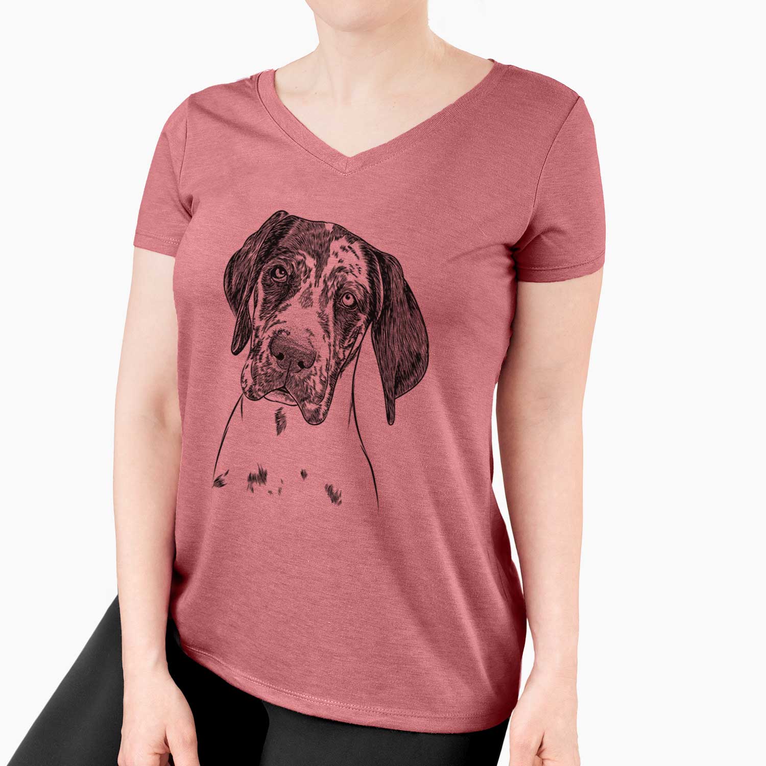 Bare Nyx the Great Dane - Women's V-neck Shirt