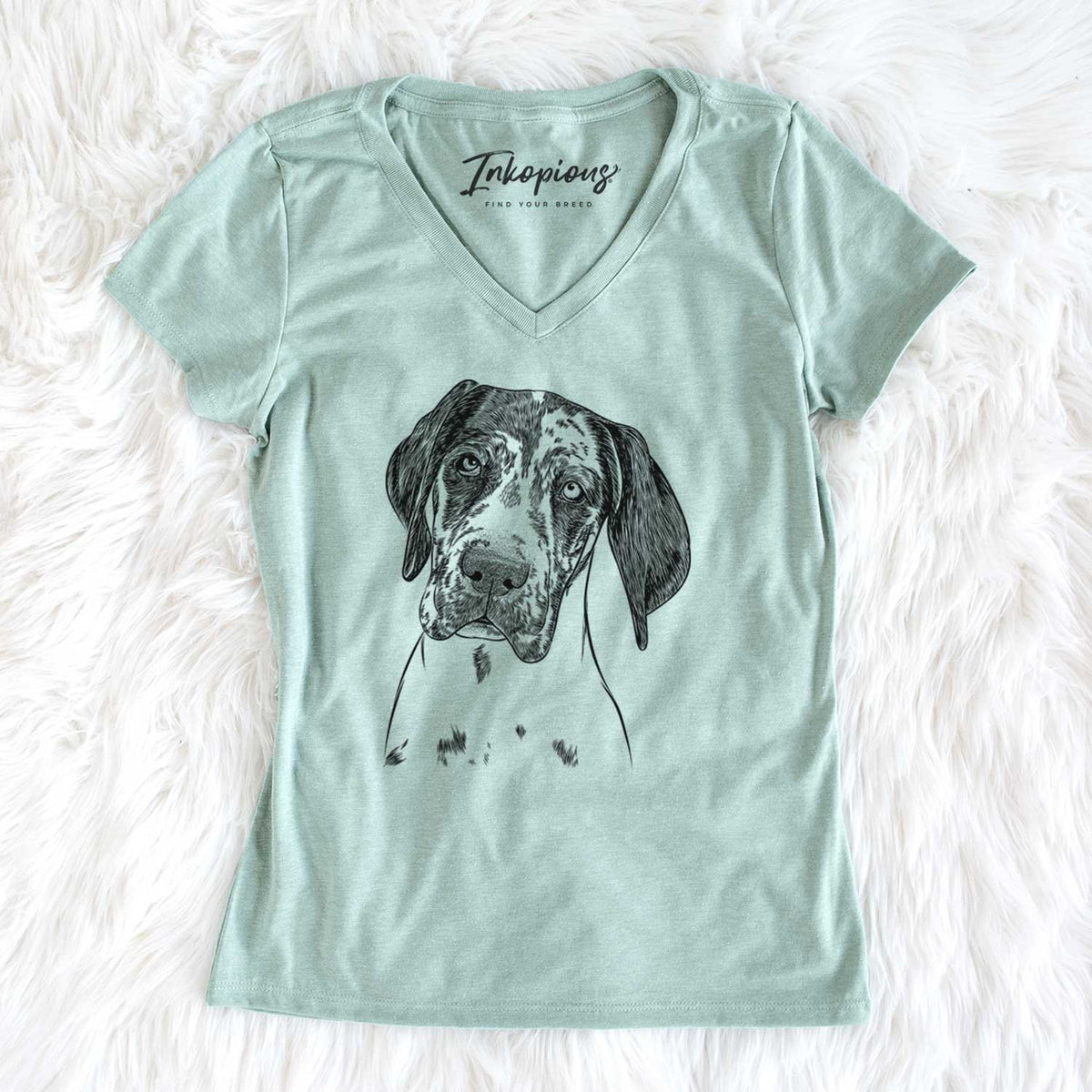 Bare Nyx the Great Dane - Women&#39;s V-neck Shirt