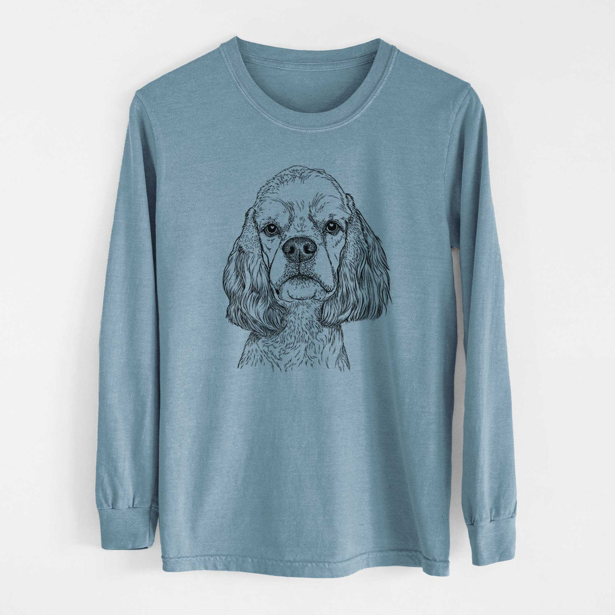 Bare Oakley the American Cocker Spaniel - Heavyweight 100% Cotton Long Sleeve
