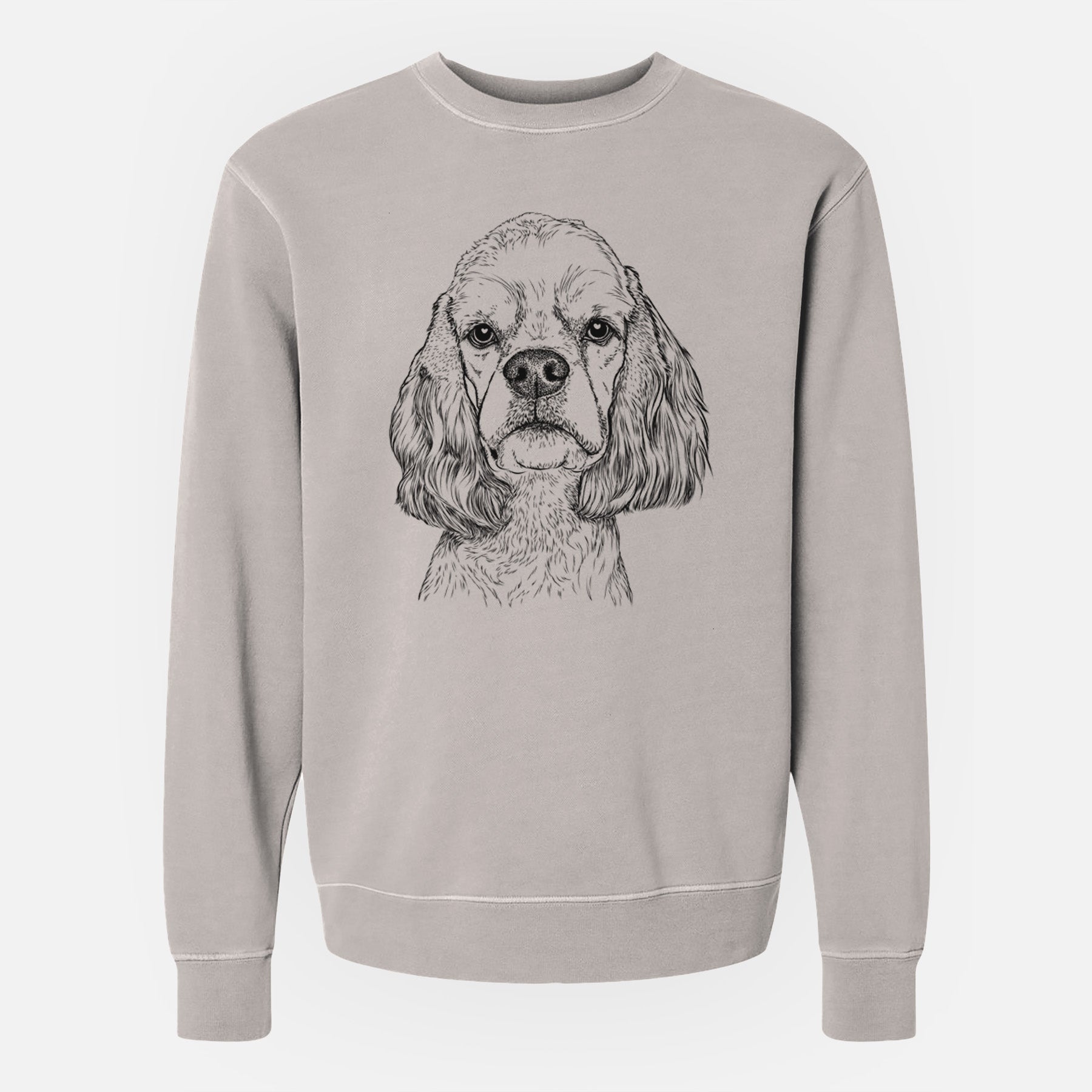 Bare Oakley the American Cocker Spaniel - Unisex Pigment Dyed Crew Sweatshirt