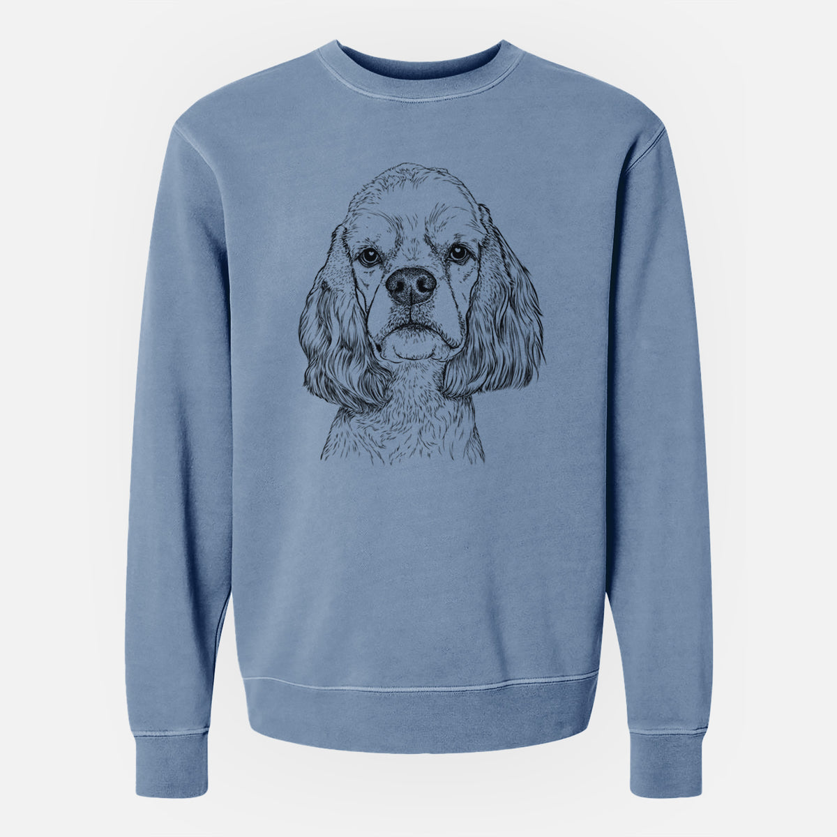 Bare Oakley the American Cocker Spaniel - Unisex Pigment Dyed Crew Sweatshirt