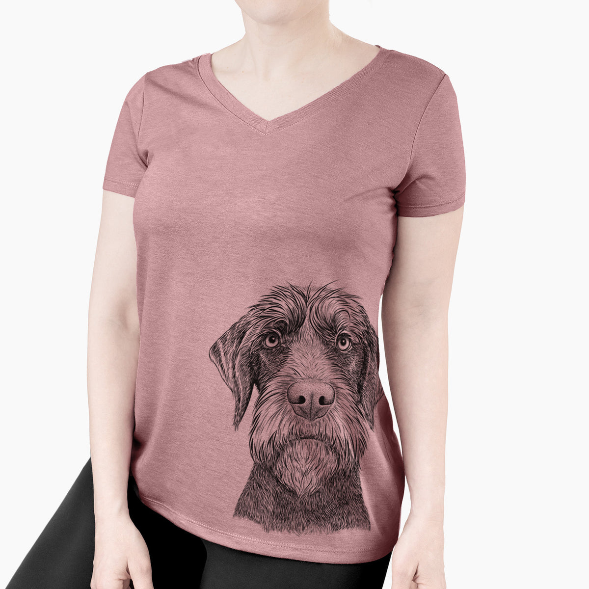 Bare Oakley the Pudelpointer - Women's V-neck Shirt