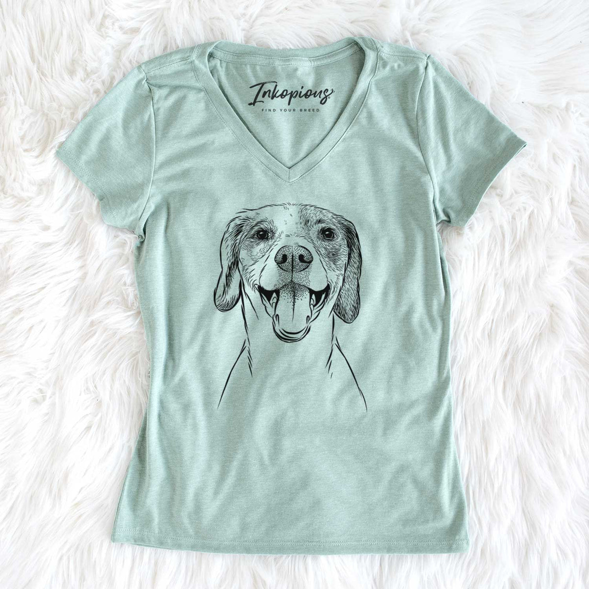 Bare Obi the Beagle Mix - Women's V-neck Shirt