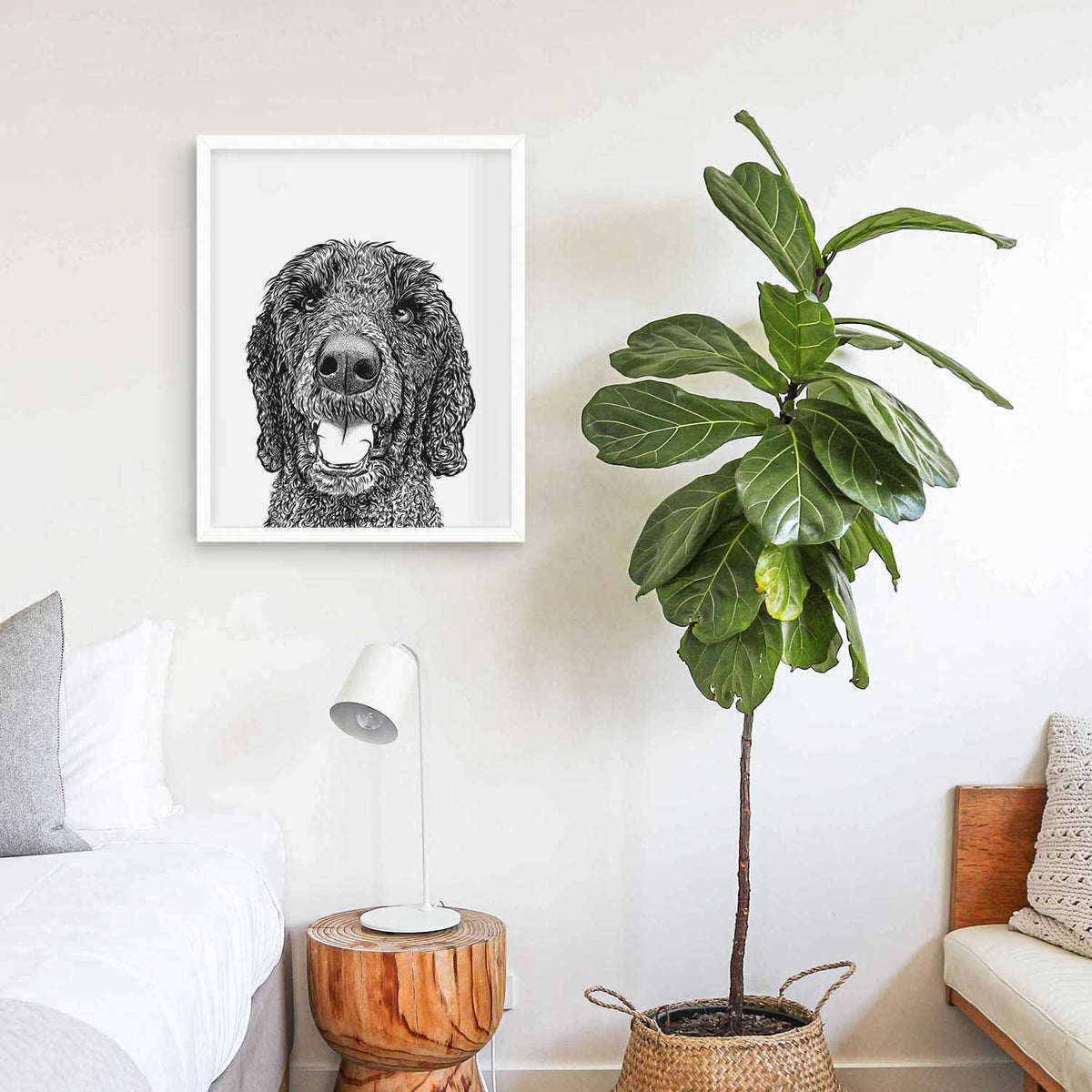 Obi James the Goldendoodle Art Print