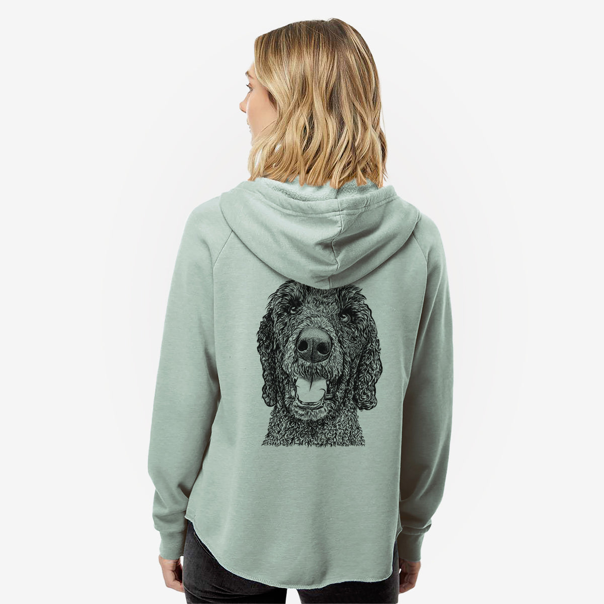 Obi James the Goldendoodle - Women's Cali Wave Zip-Up Sweatshirt