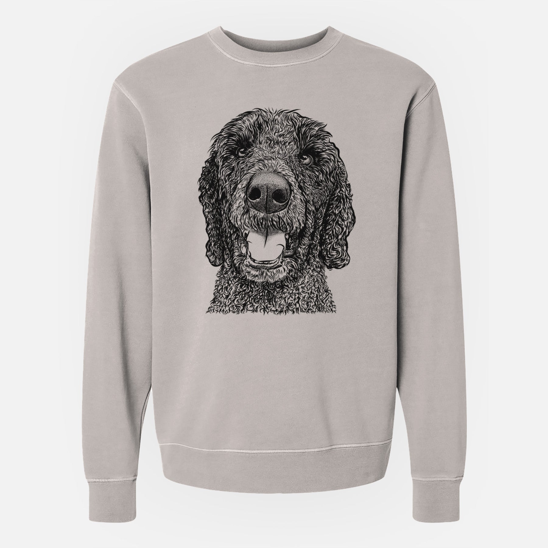 Bare Obi James the Goldendoodle - Unisex Pigment Dyed Crew Sweatshirt