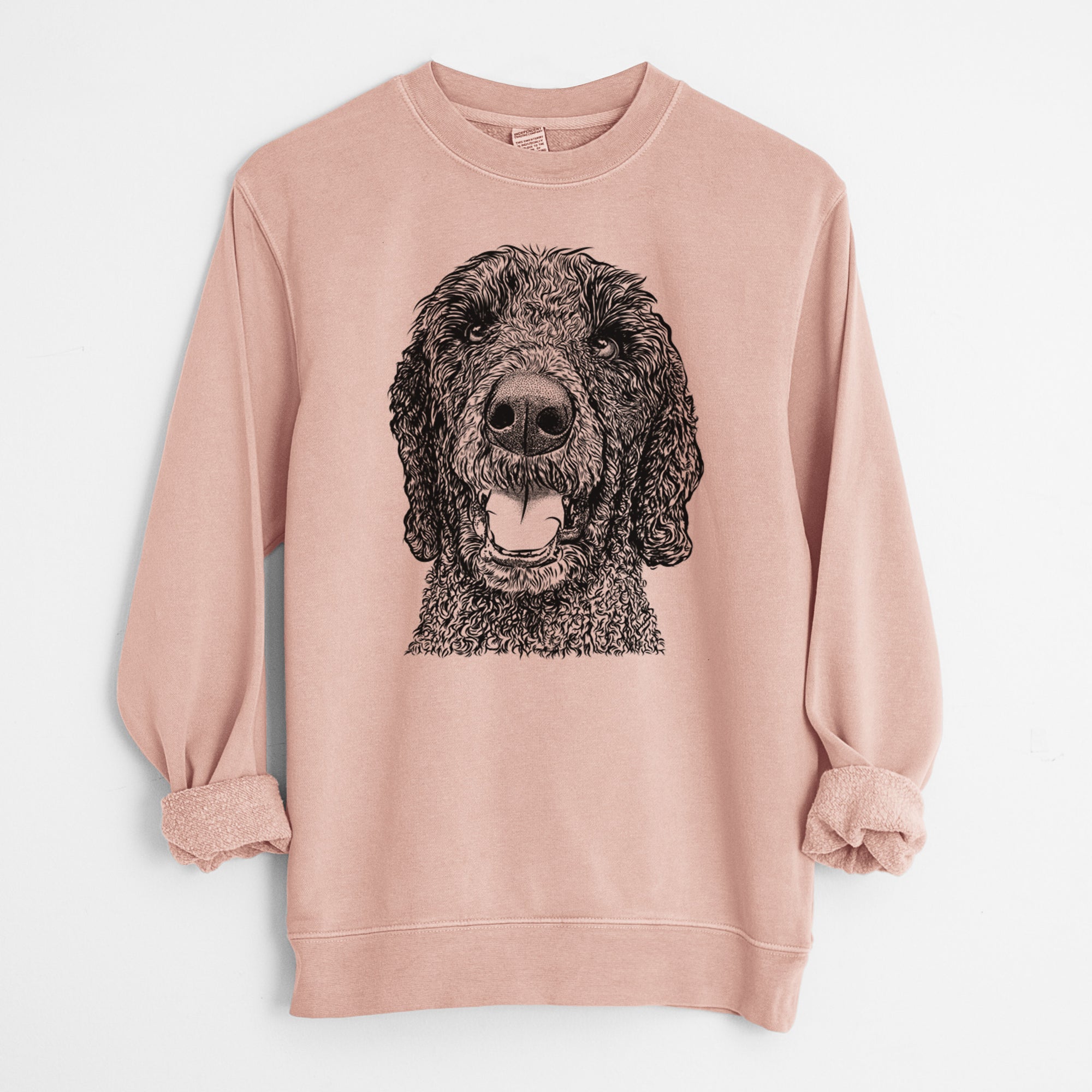 Bare Obi James the Goldendoodle - Unisex Pigment Dyed Crew Sweatshirt