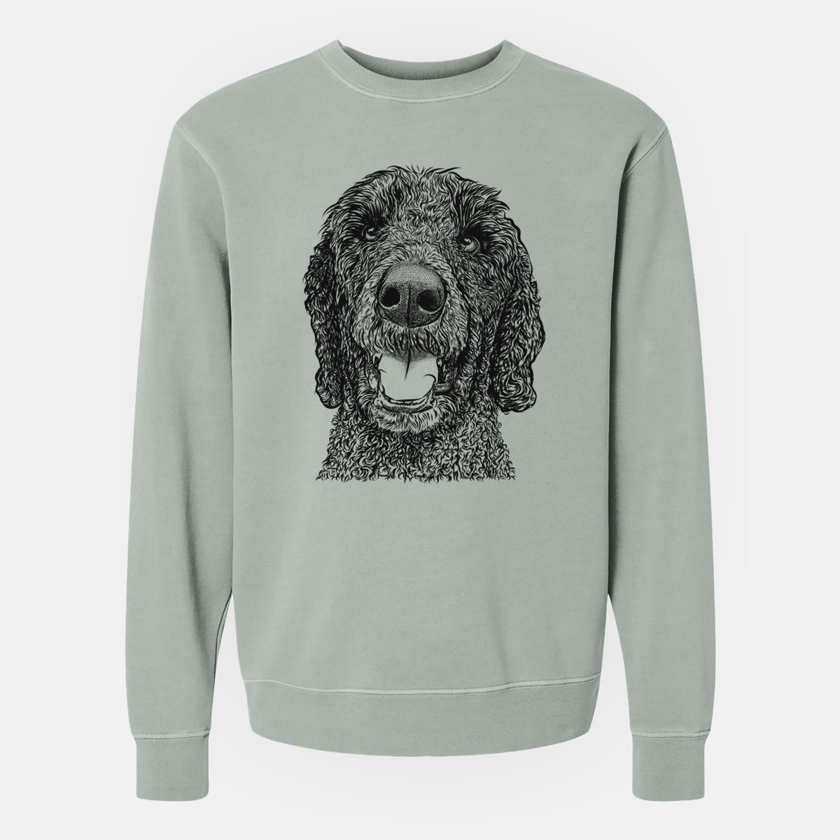 Bare Obi James the Goldendoodle - Unisex Pigment Dyed Crew Sweatshirt