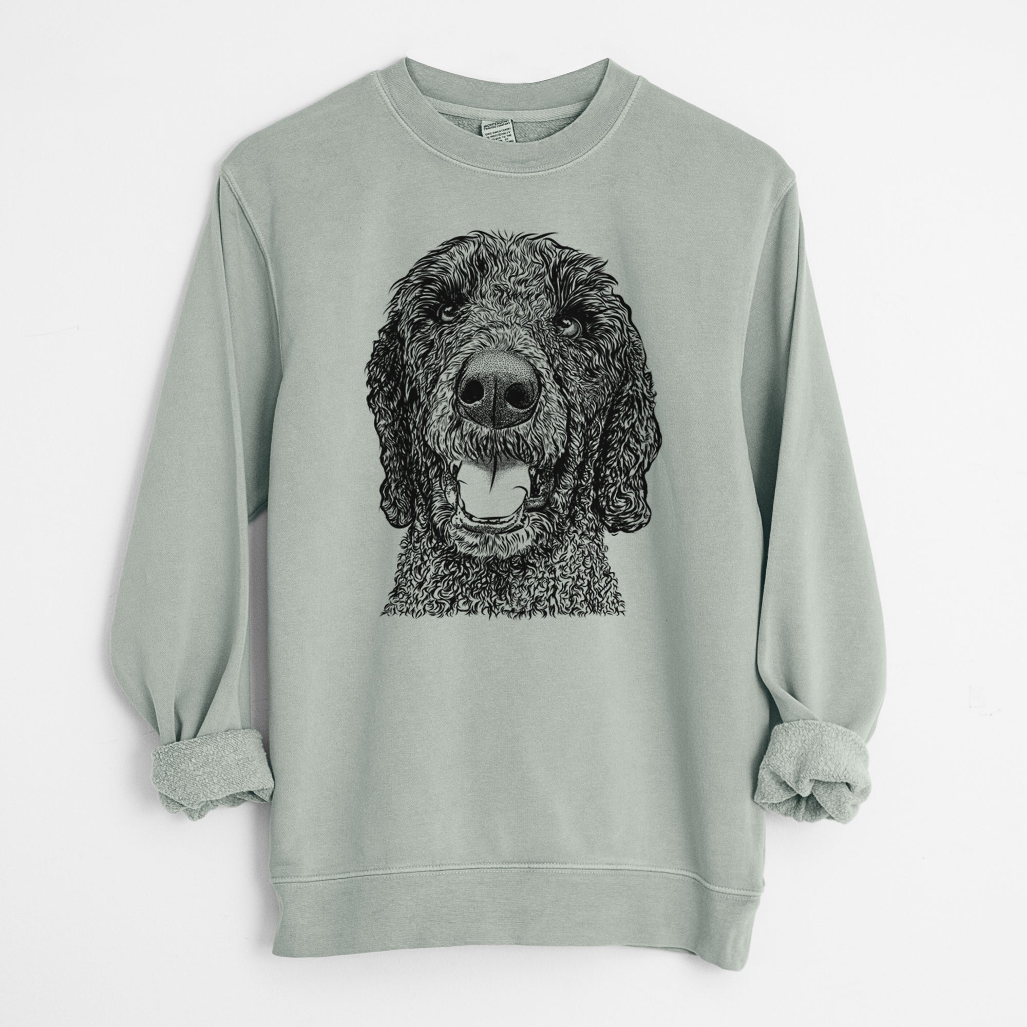 Bare Obi James the Goldendoodle - Unisex Pigment Dyed Crew Sweatshirt