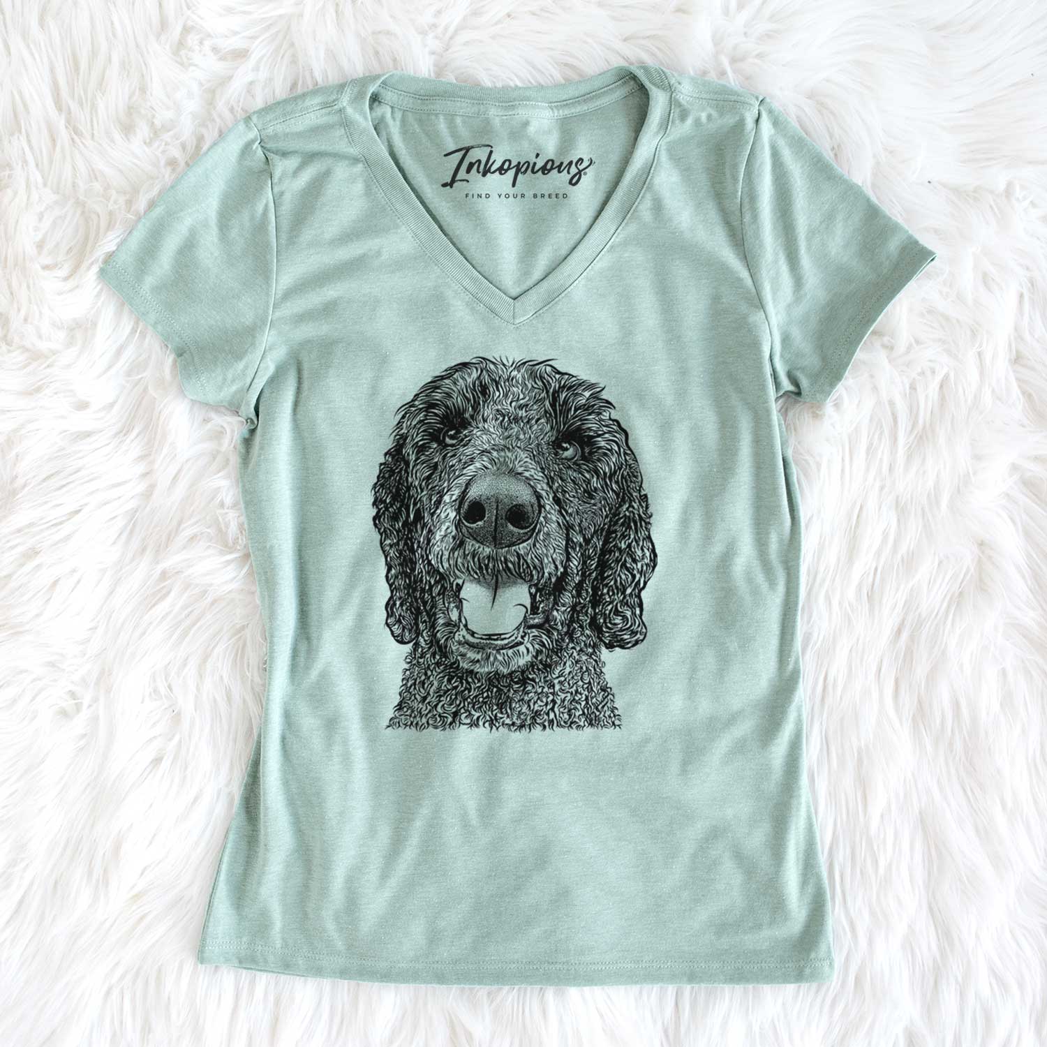 Bare Obi James the Goldendoodle - Women's V-neck Shirt