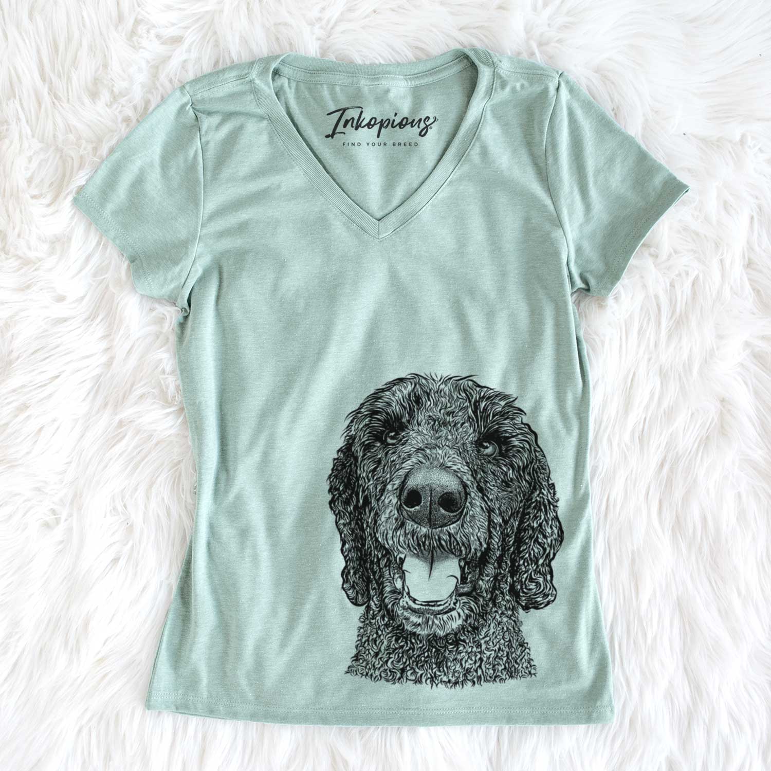 Bare Obi James the Goldendoodle - Women's V-neck Shirt