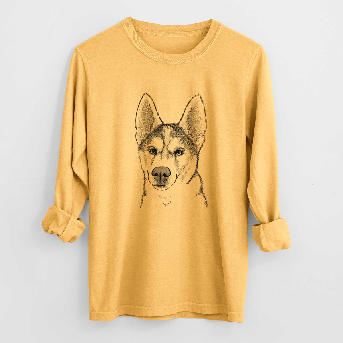 Bare Odin the Siberian Husky - Heavyweight 100% Cotton Long Sleeve