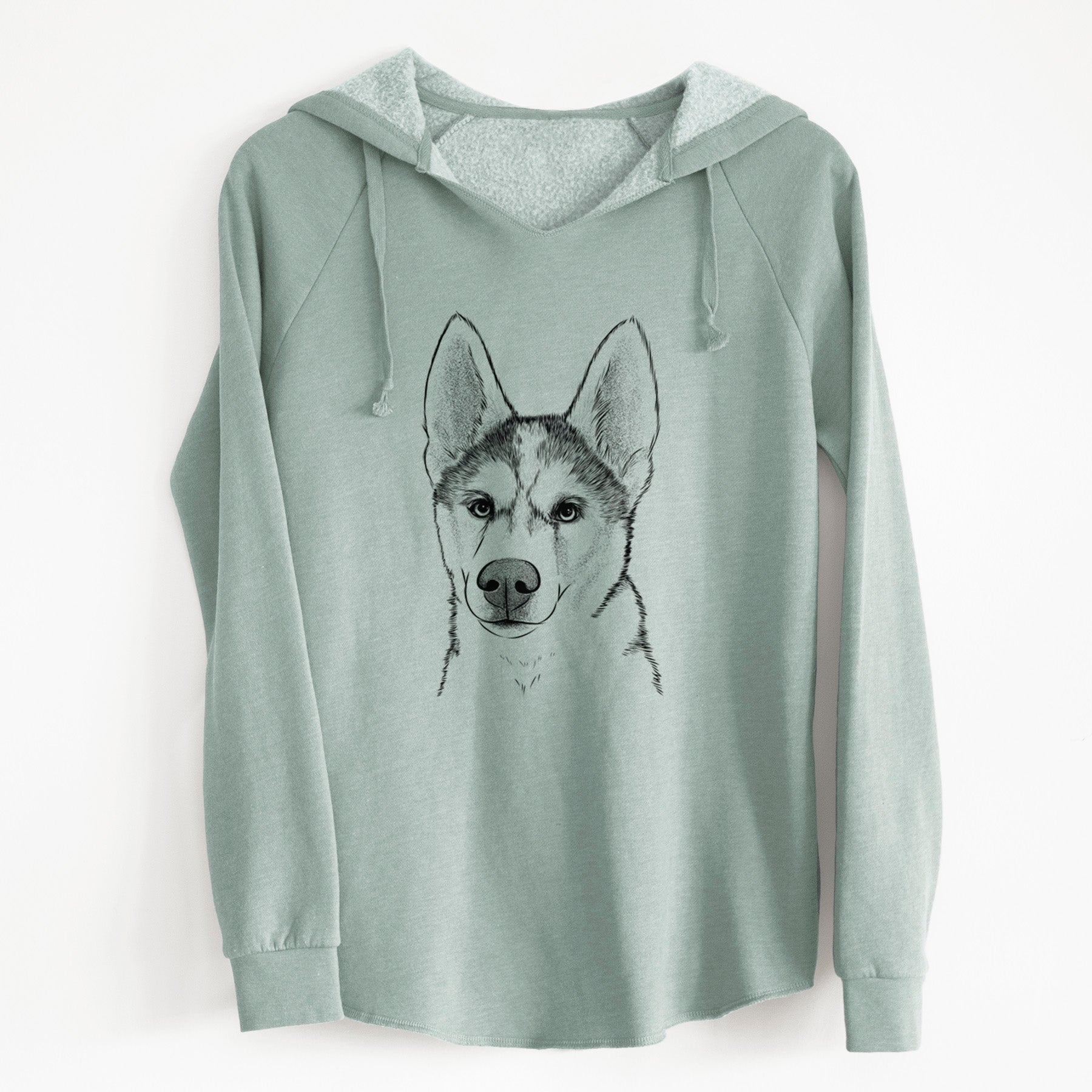 Bare Odin the Siberian Husky - Cali Wave Hooded Sweatshirt