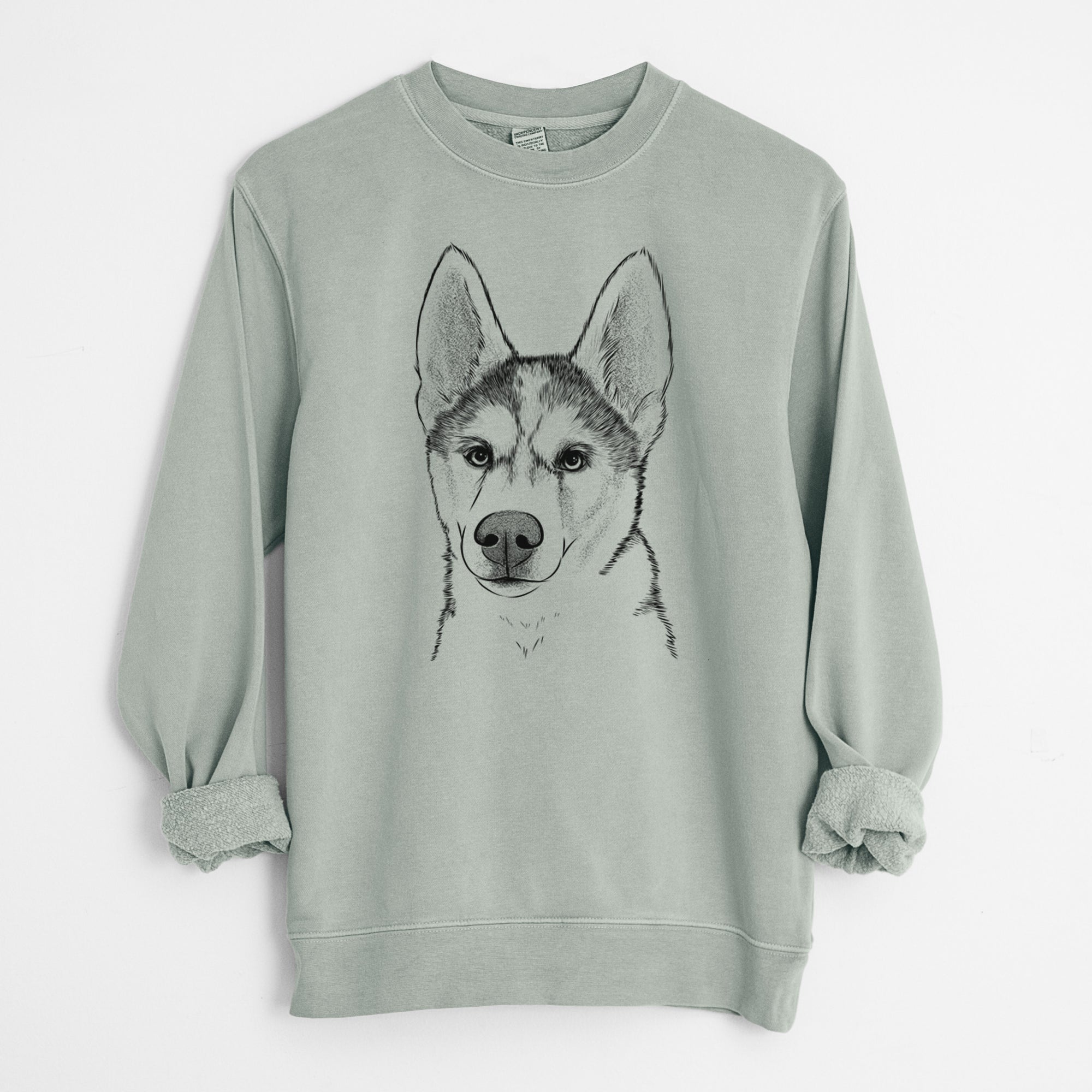 Bare Odin the Siberian Husky - Unisex Pigment Dyed Crew Sweatshirt