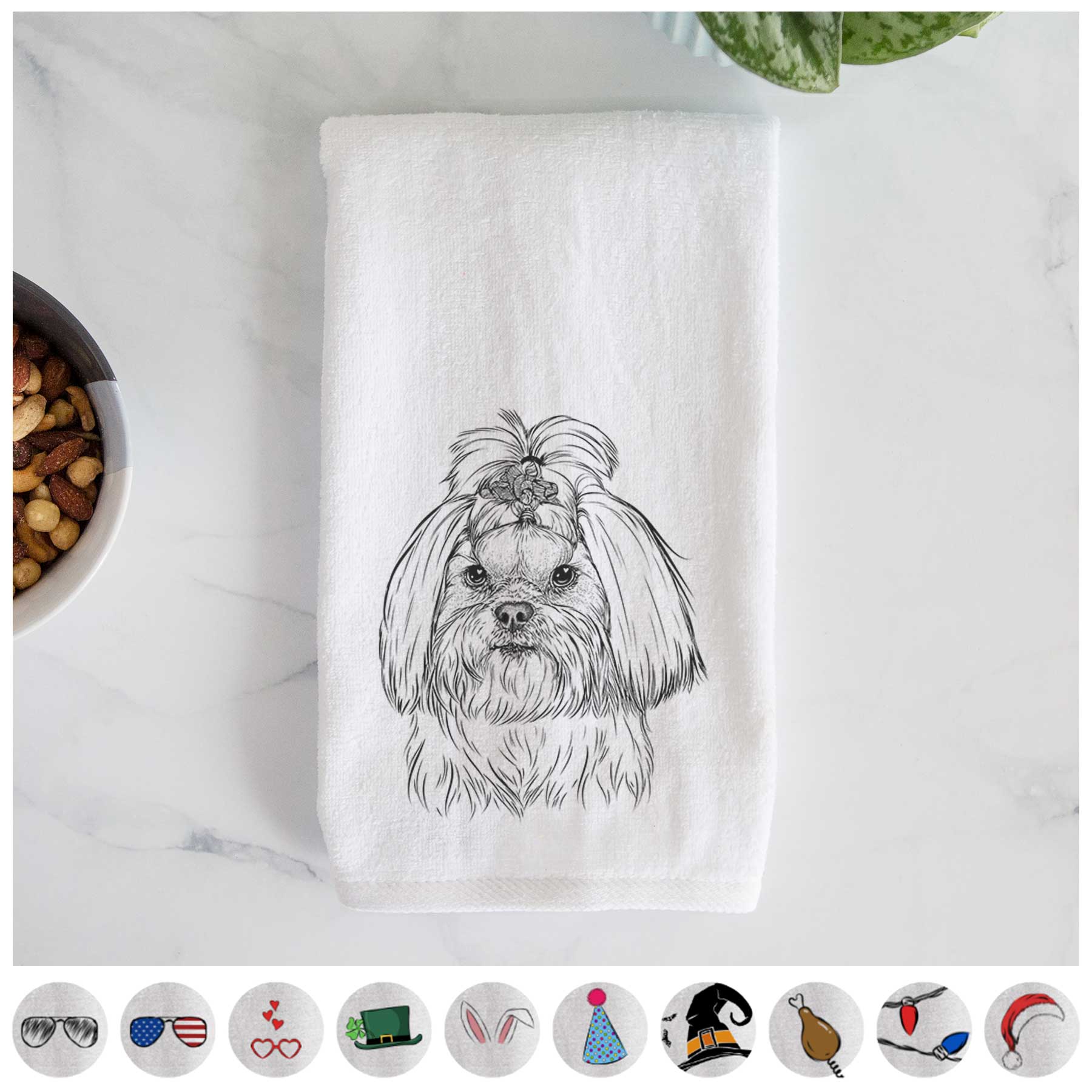 Olga the Shih Tzu Decorative Hand Towel