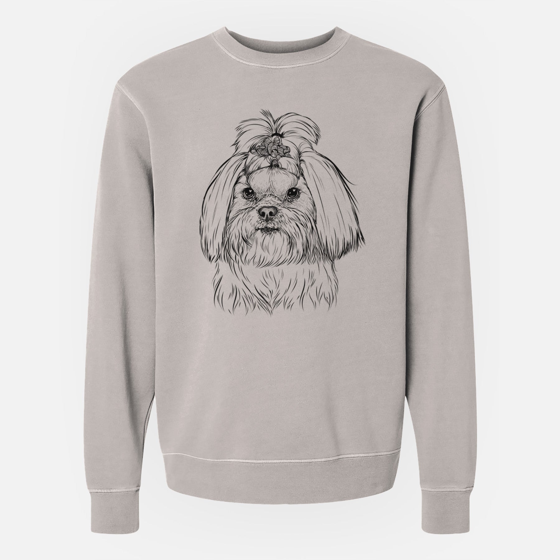 Bare Olga the Shih Tzu - Unisex Pigment Dyed Crew Sweatshirt