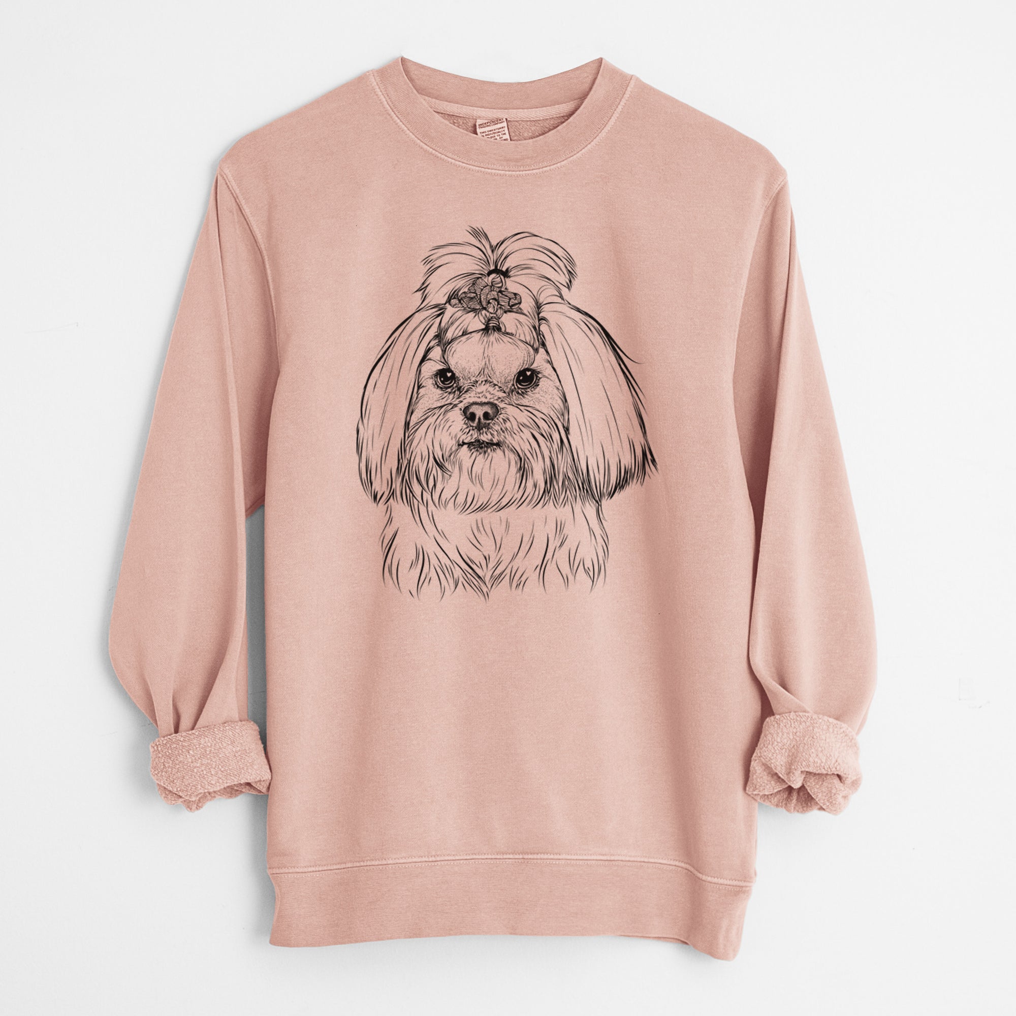 Bare Olga the Shih Tzu - Unisex Pigment Dyed Crew Sweatshirt