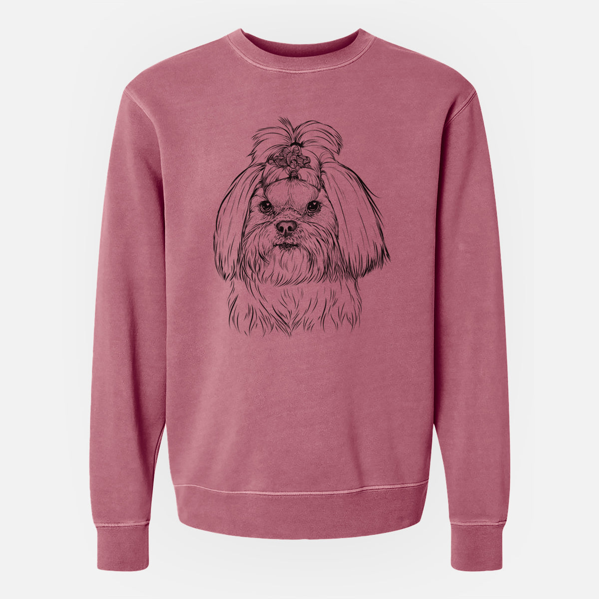 Bare Olga the Shih Tzu - Unisex Pigment Dyed Crew Sweatshirt