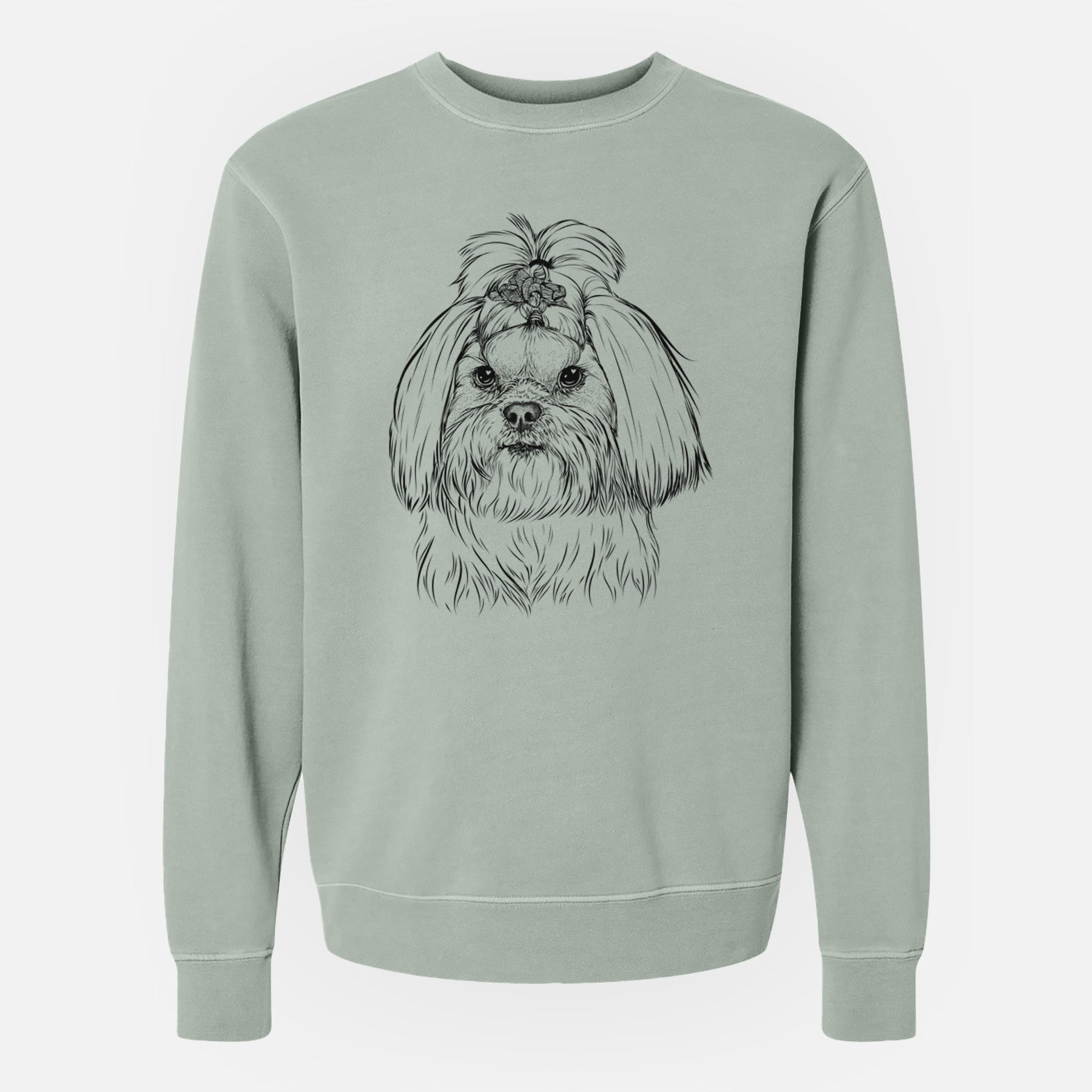 Bare Olga the Shih Tzu - Unisex Pigment Dyed Crew Sweatshirt