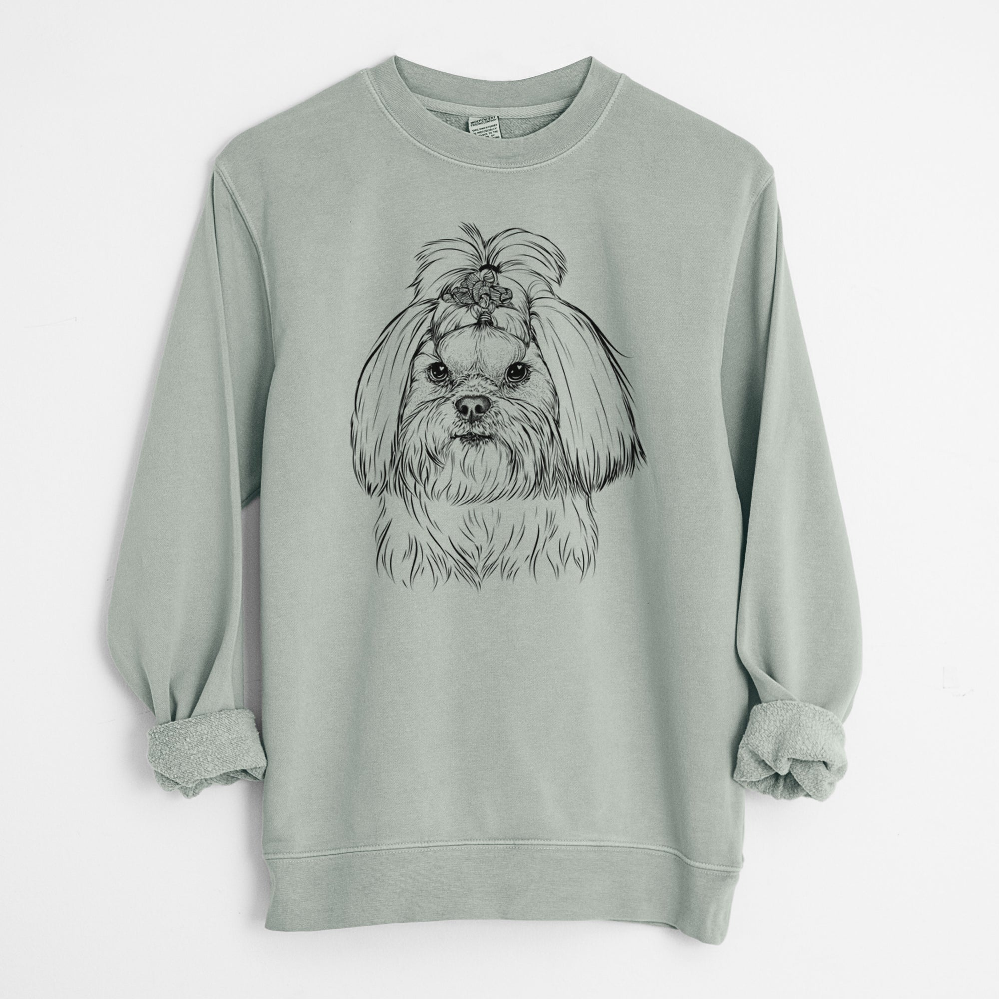 Bare Olga the Shih Tzu - Unisex Pigment Dyed Crew Sweatshirt