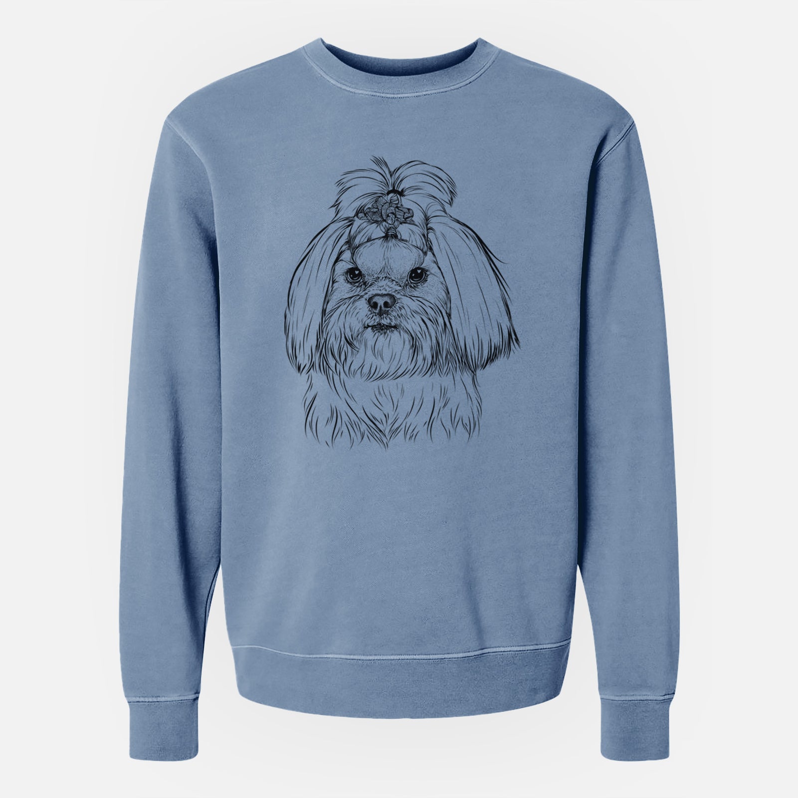 Bare Olga the Shih Tzu - Unisex Pigment Dyed Crew Sweatshirt