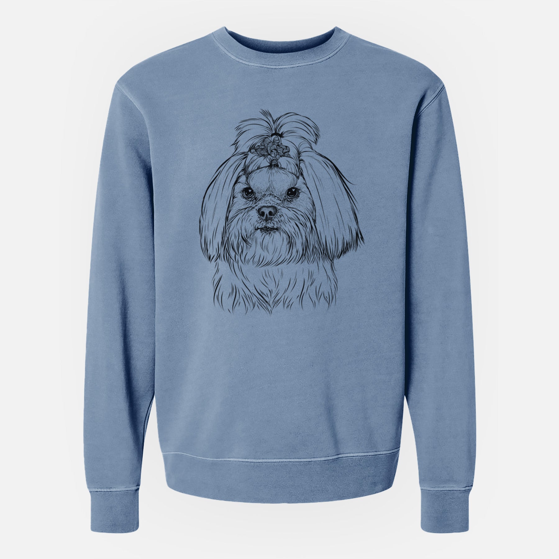 Bare Olga the Shih Tzu - Unisex Pigment Dyed Crew Sweatshirt