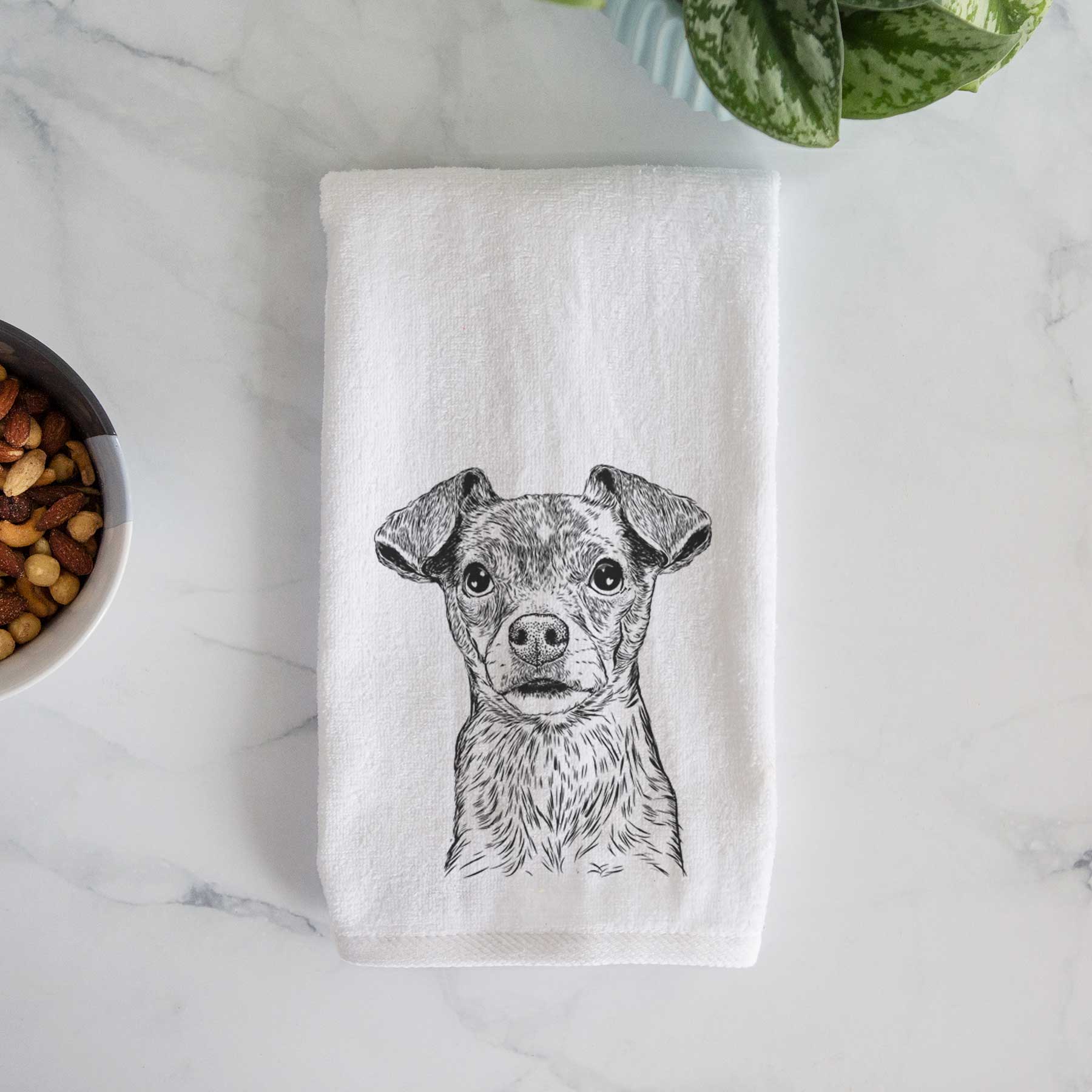 Olive the Mixed Breed Decorative Hand Towel