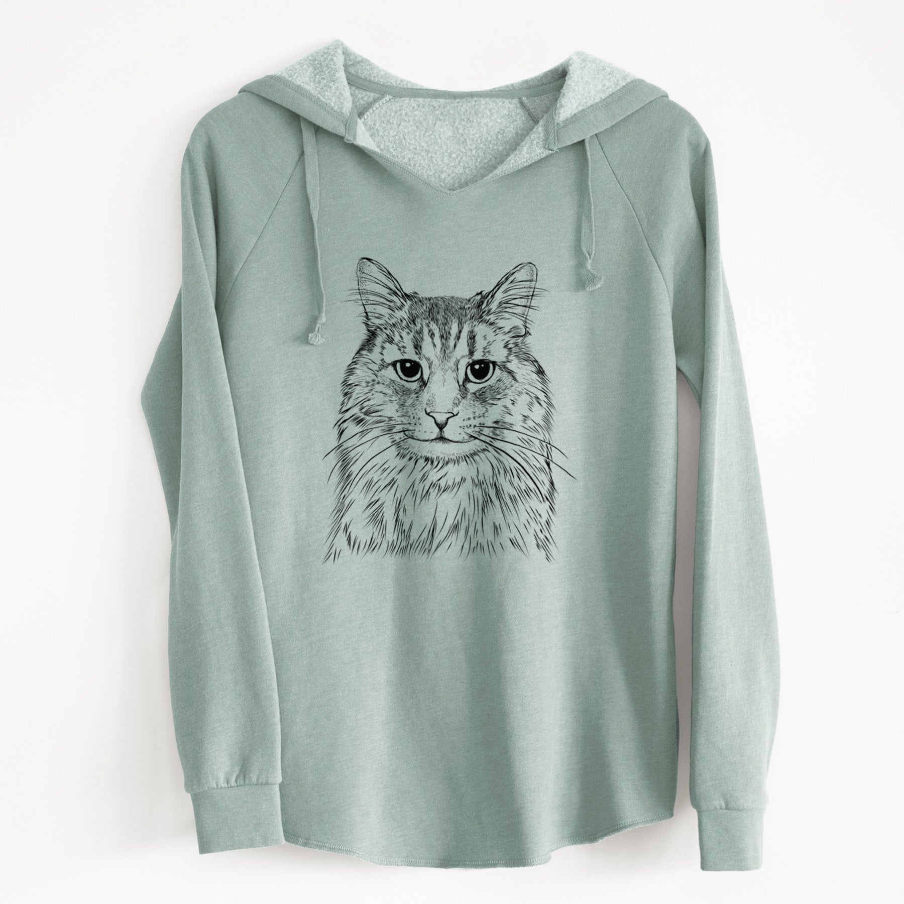 Bare Oliver Fluff the Maine Coon Mix Cat - Cali Wave Hooded Sweatshirt