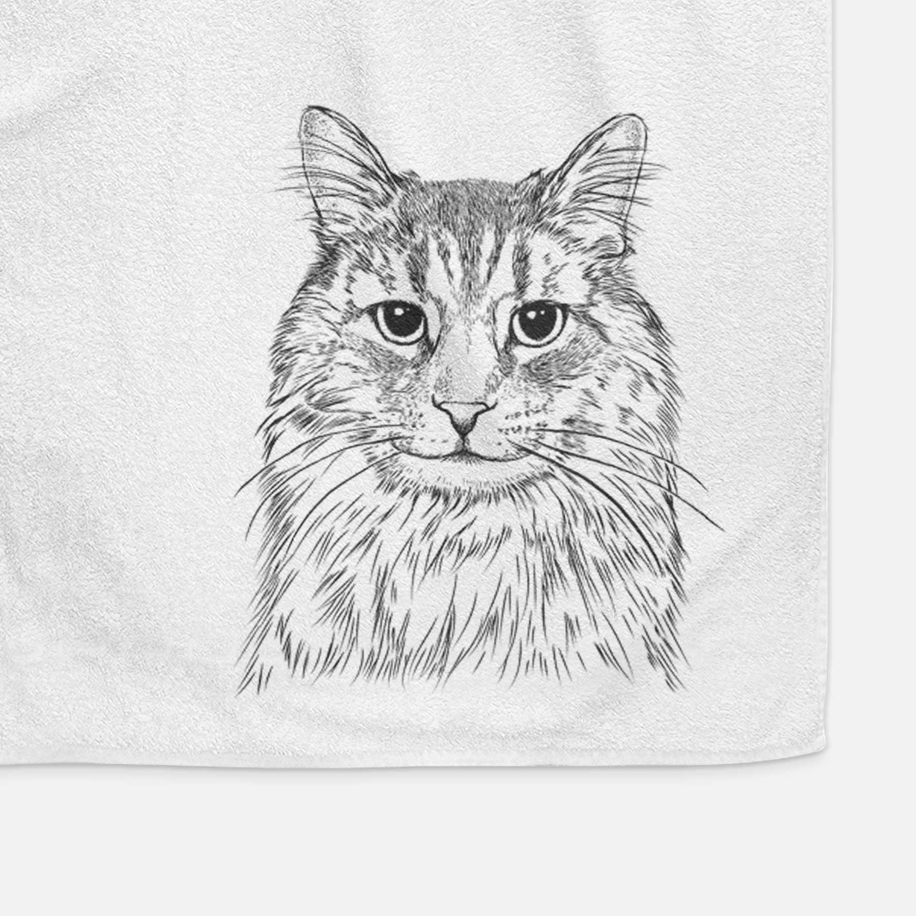 Oliver Fluff the Maine Coon Mix Cat Decorative Hand Towel