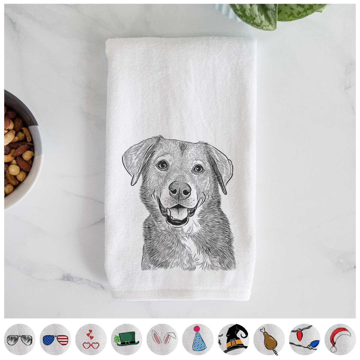 Oliver the Mixed Breed Decorative Hand Towel