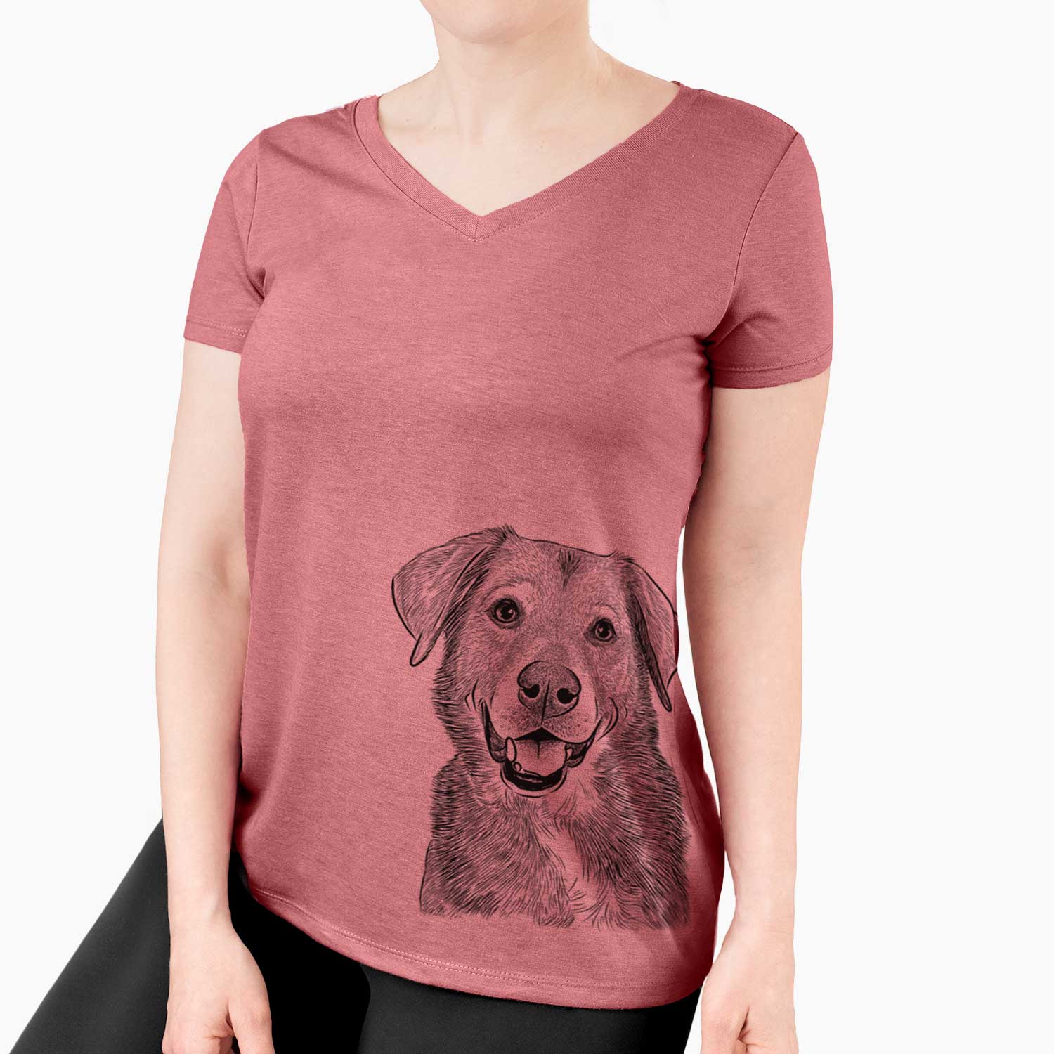 Bare Oliver the Mixed Breed - Women's V-neck Shirt