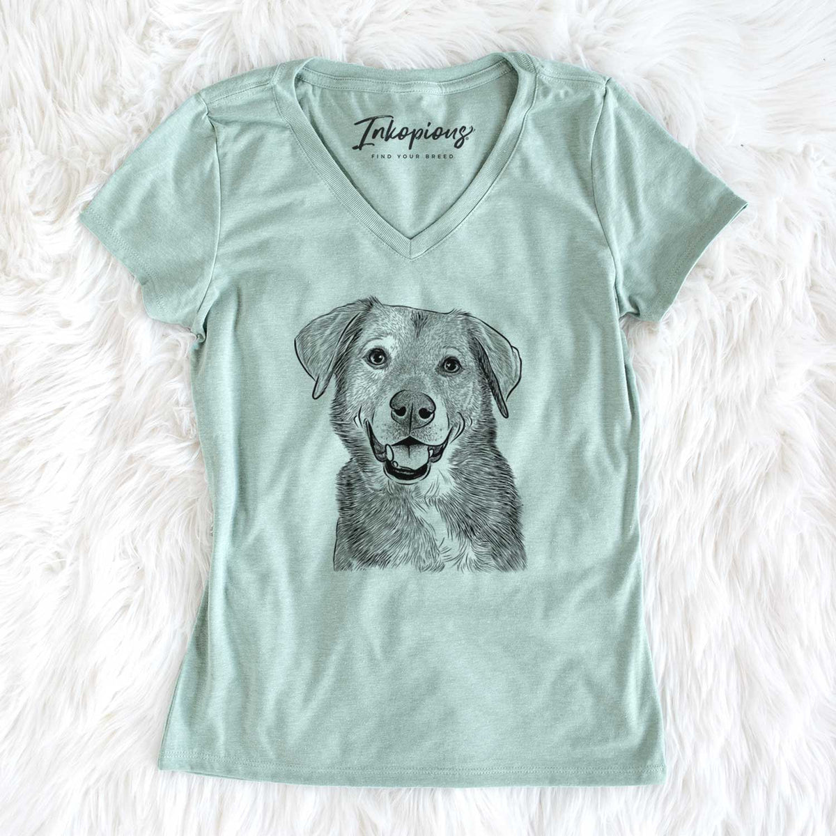 Bare Oliver the Mixed Breed - Women&#39;s V-neck Shirt